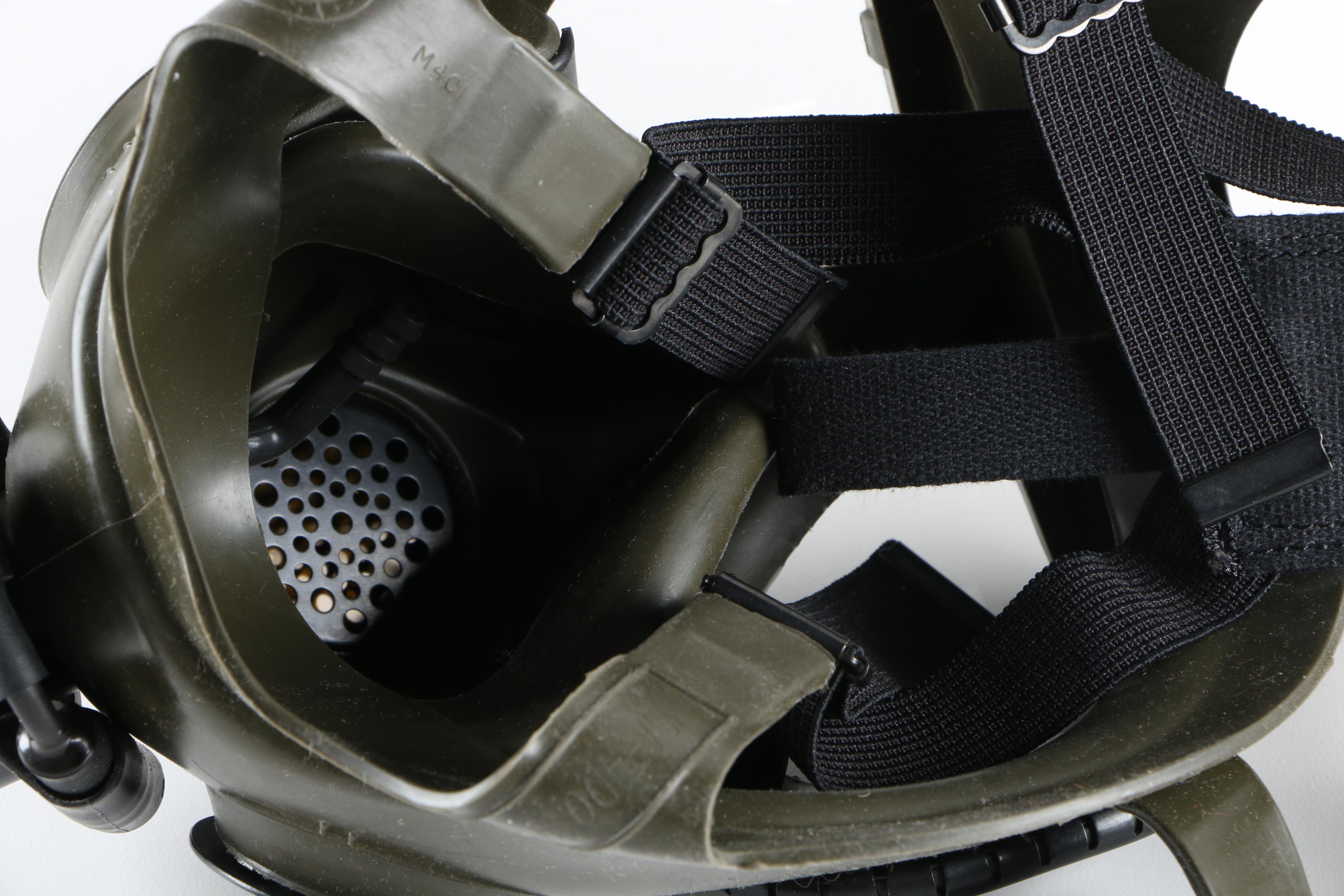 U.S Military Cap And M40 Gas Mask