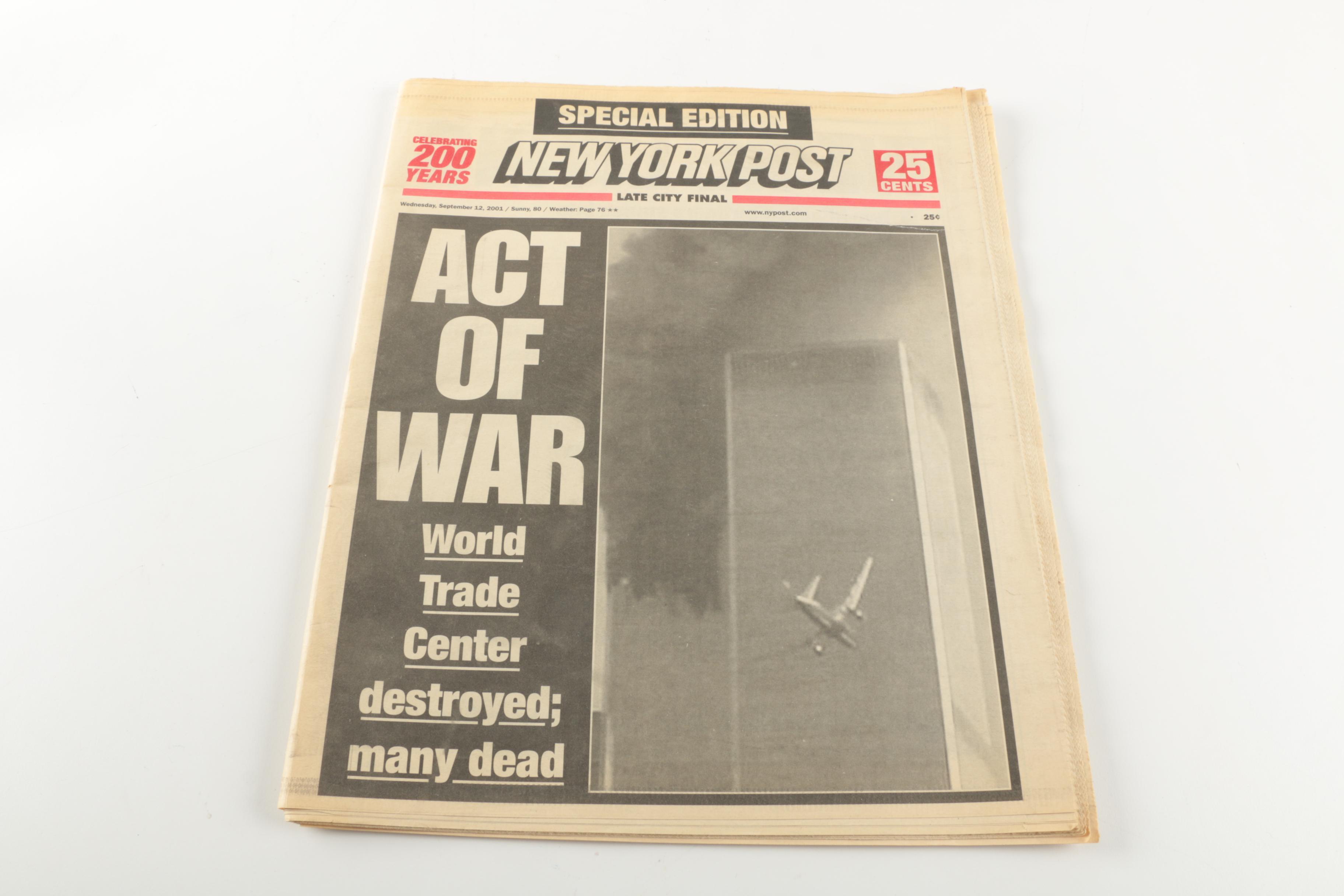 Collection of 9-11 Newspapers