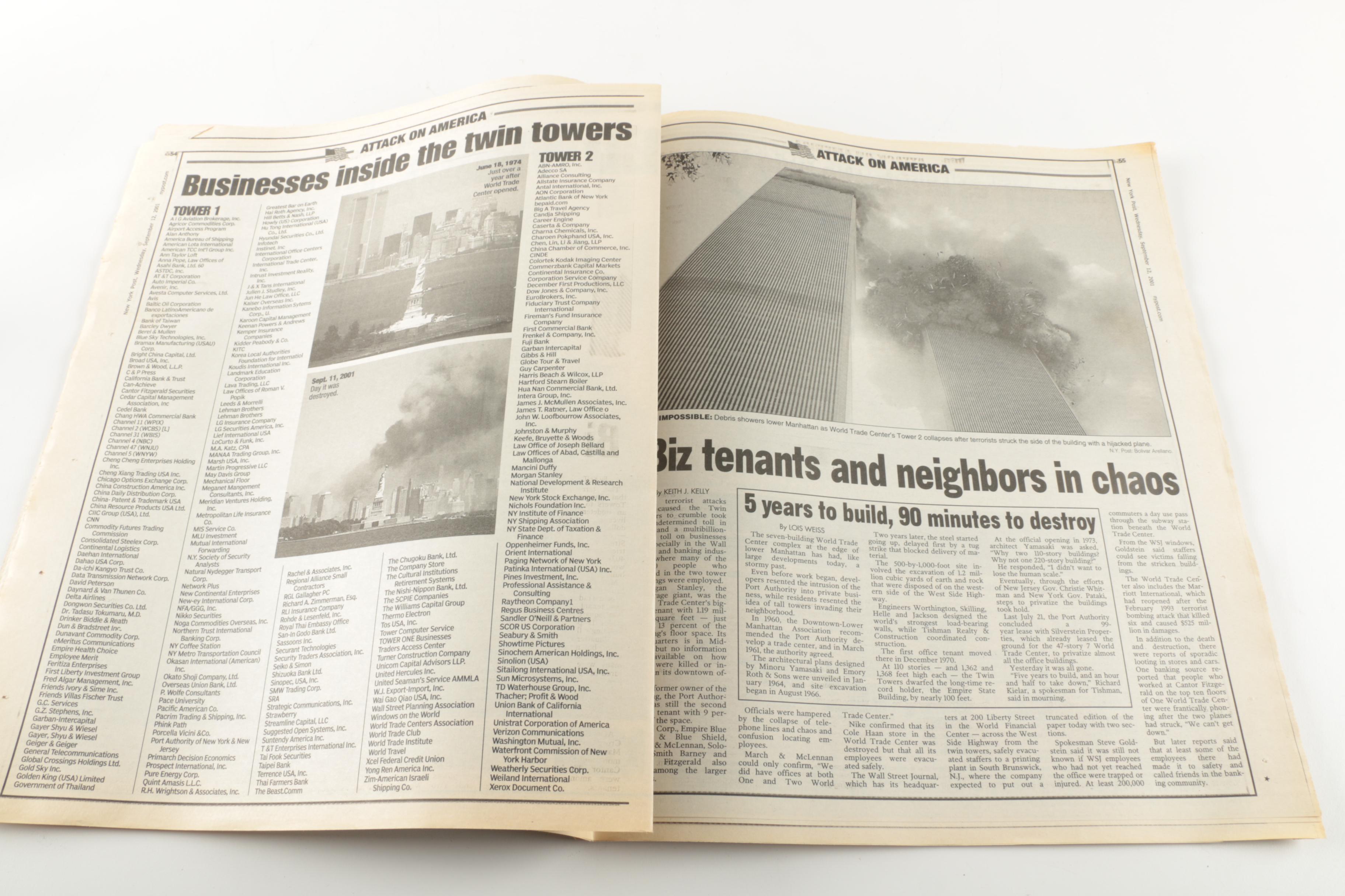 Collection of 9-11 Newspapers