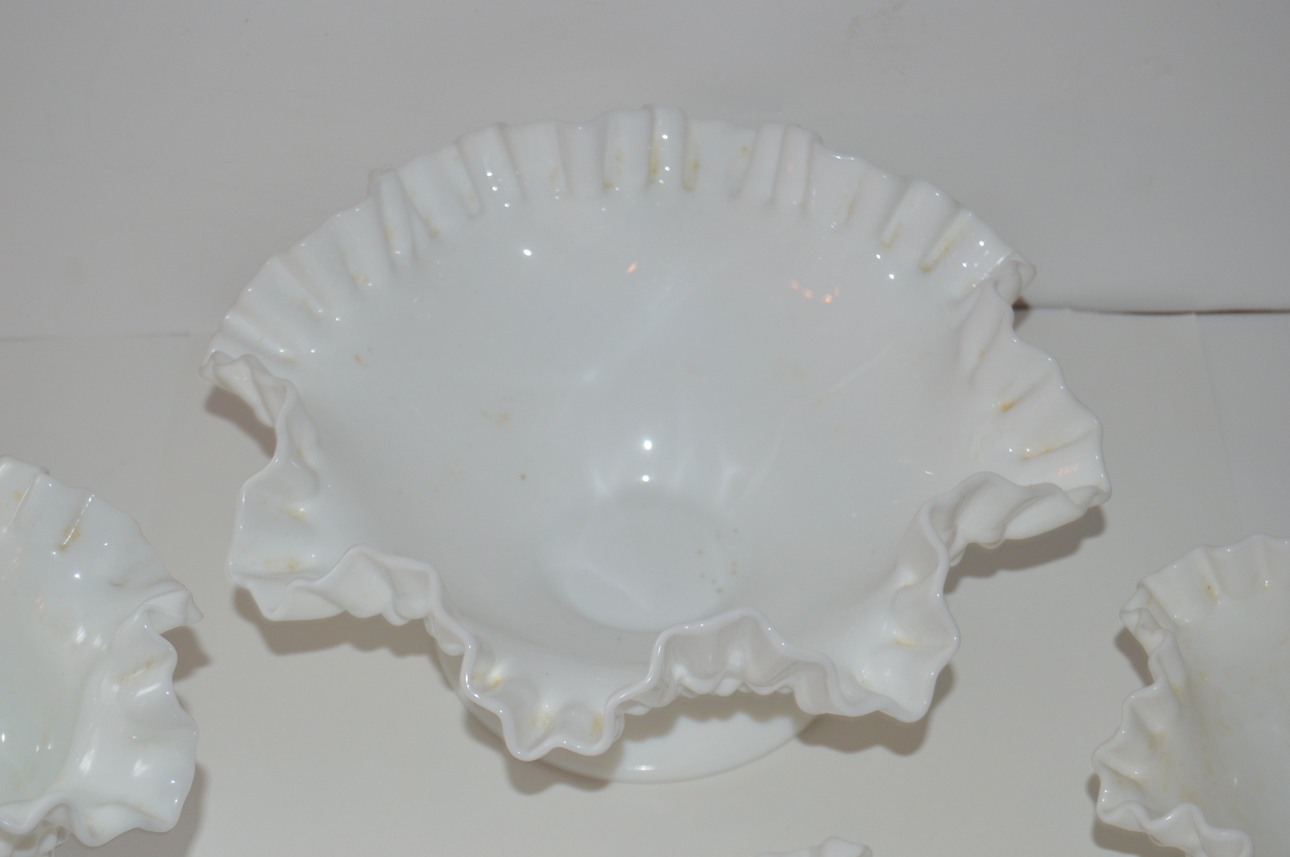 Fenton Hobnail Milk Glass Candy Dishes