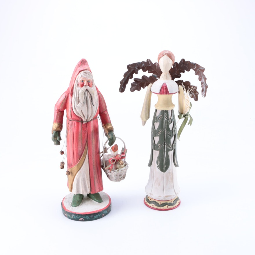 Wooden Christmas Themed Figurines