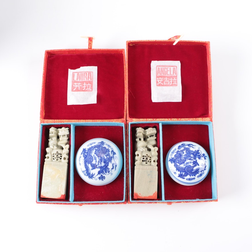 Chinese Figural Stamps and Ink Pads