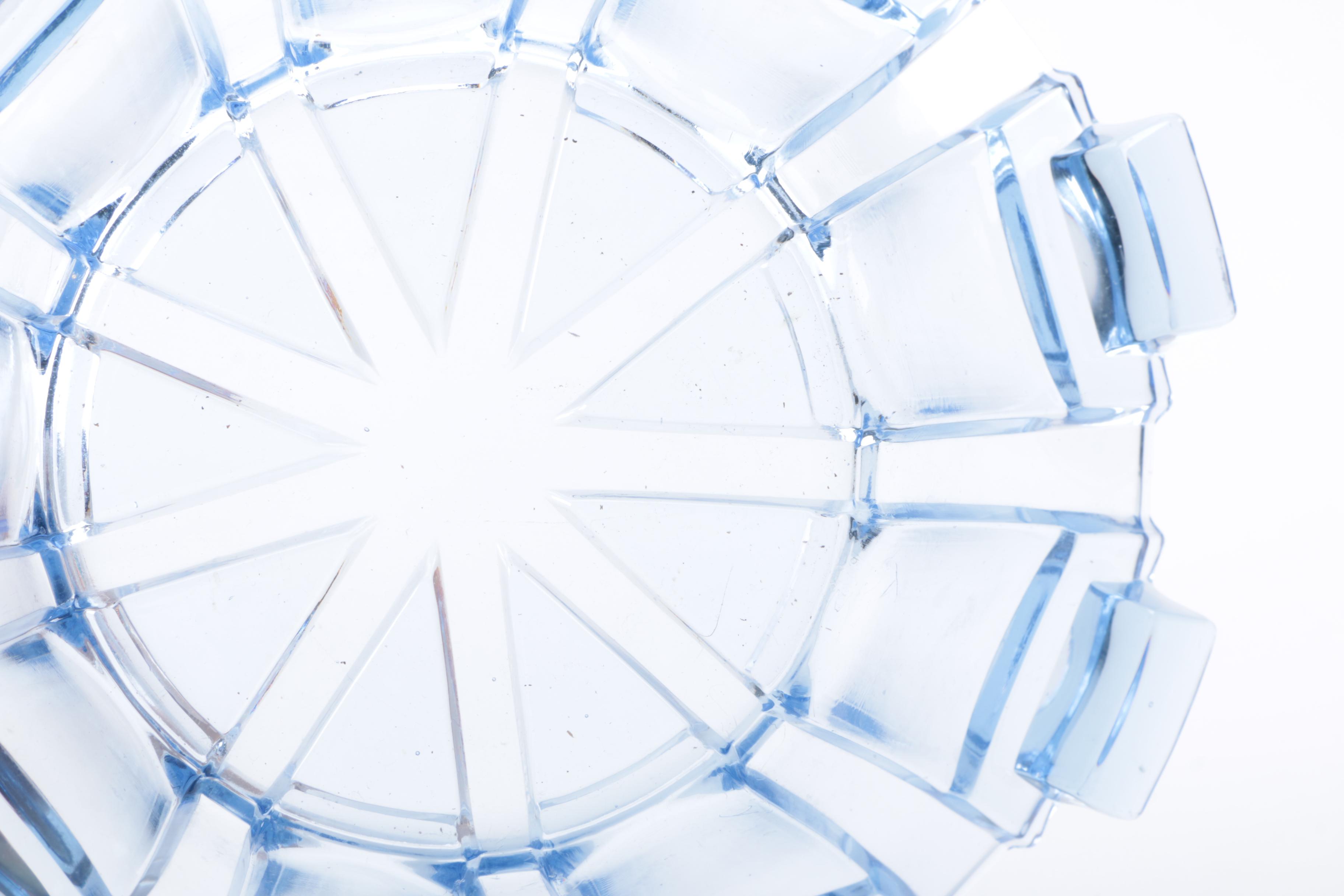 Blue Glass Art Deco Style Bowl