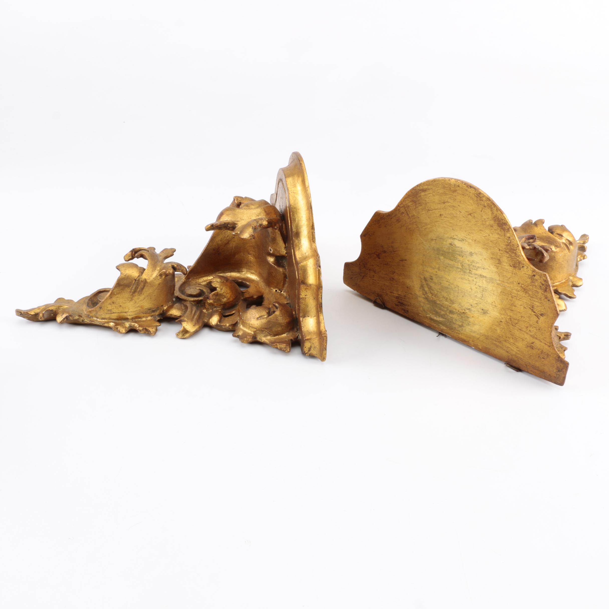 Italian Style Gilded Wall Shelves