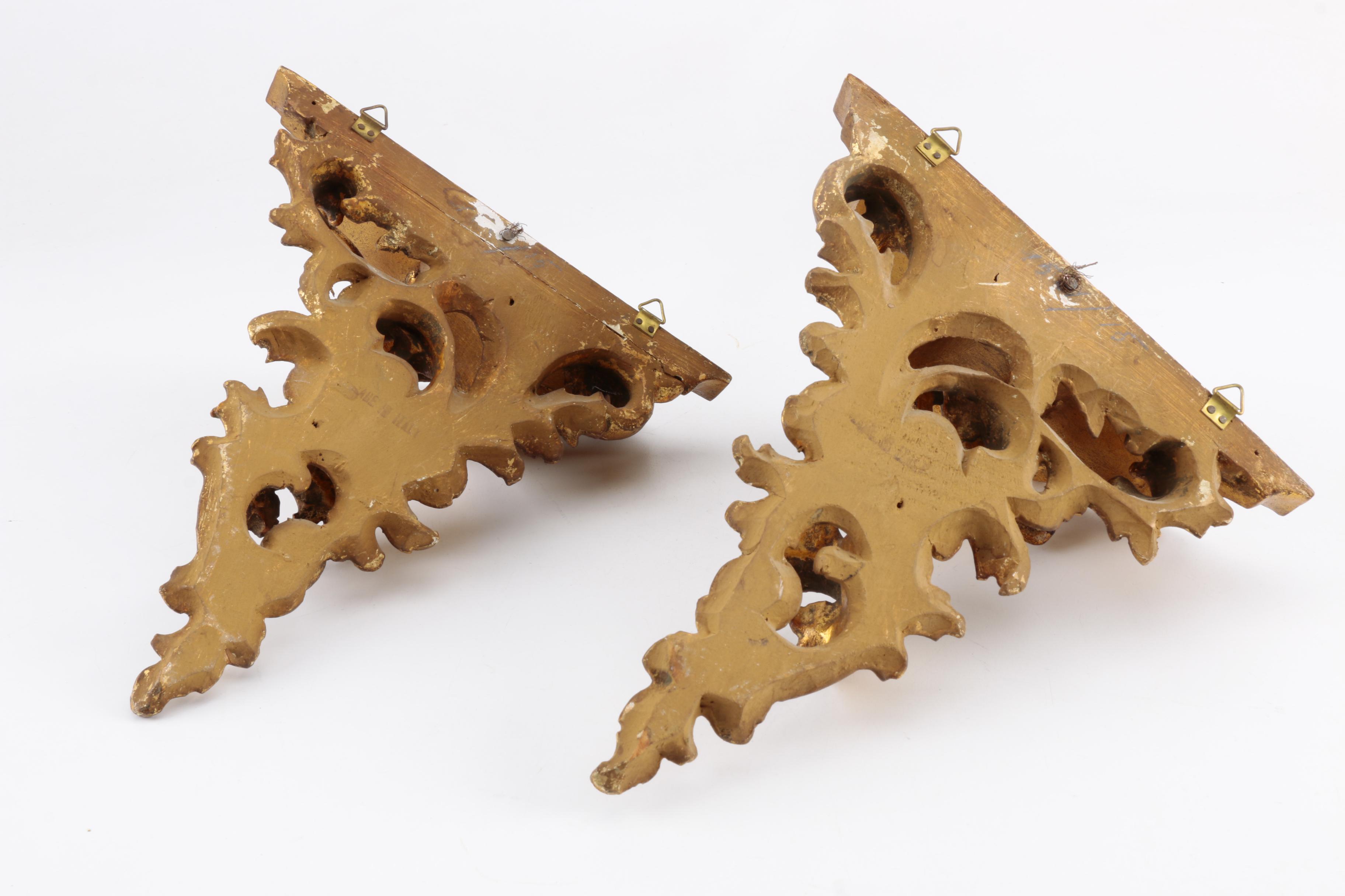 Italian Style Gilded Wall Shelves