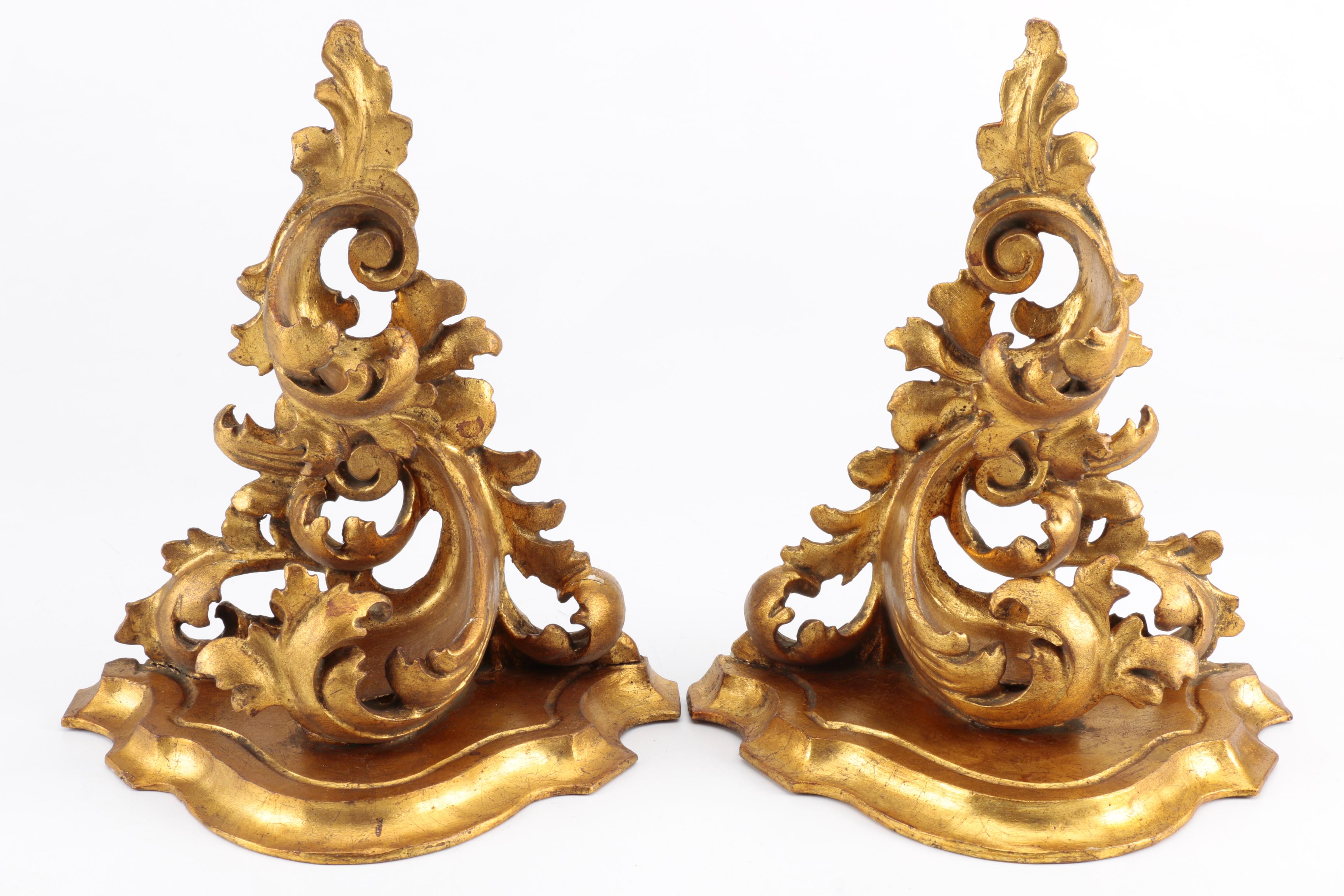 Italian Style Gilded Wall Shelves