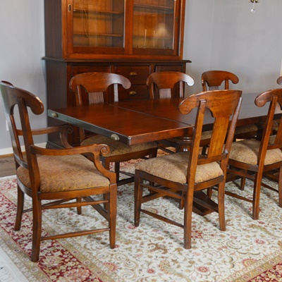 Arhaus Tuscany Dining Room Table and Eight Tuscany Dining Chairs