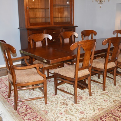Arhaus Tuscany Dining Room Table and Eight Tuscany Dining Chairs