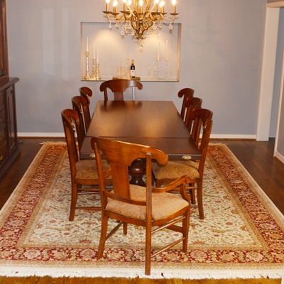 Arhaus Tuscany Dining Room Table and Eight Tuscany Dining Chairs