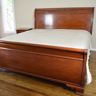 Stickley Cherry King Sleigh Bed