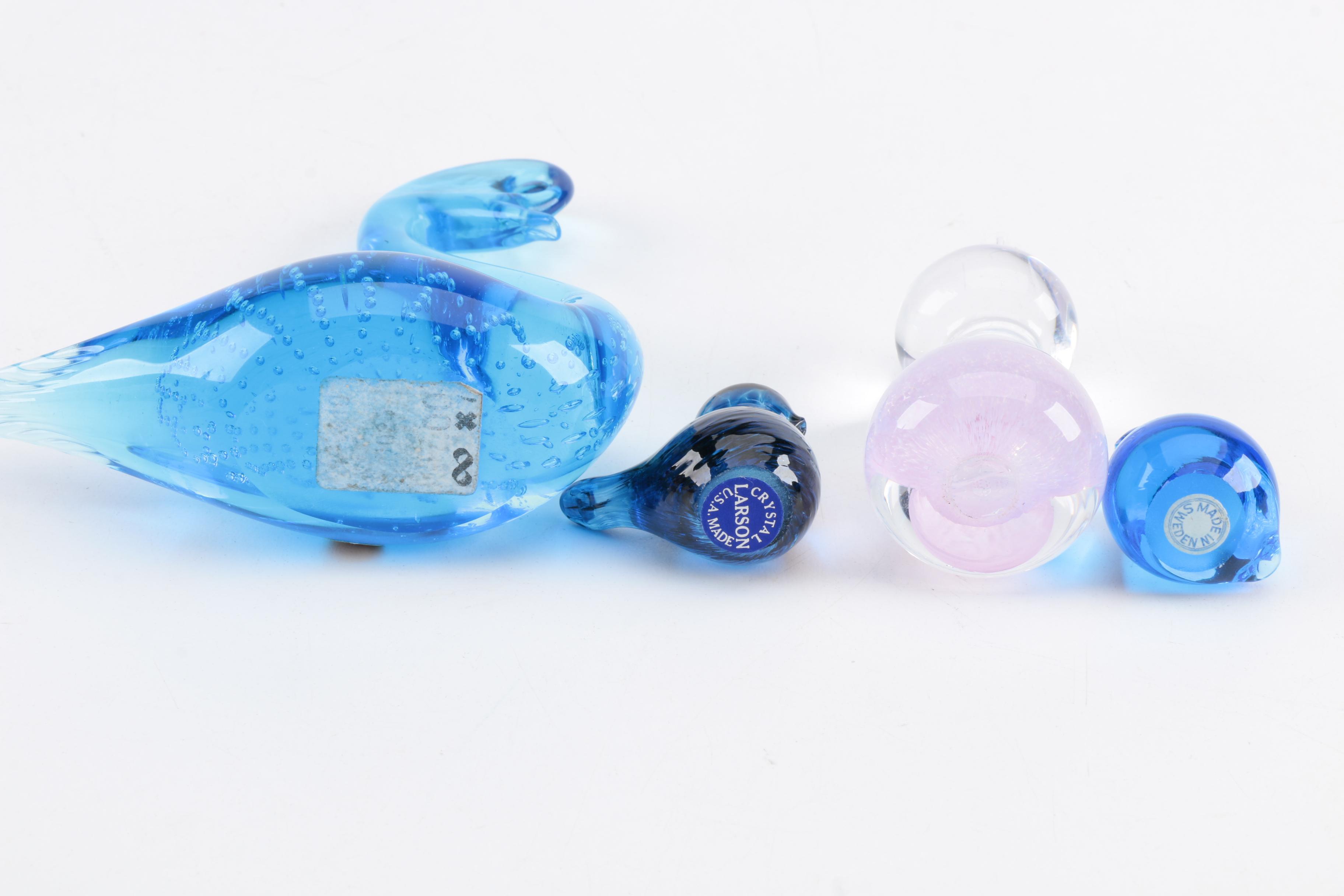 Art Glass Animal Figurines Including Granna