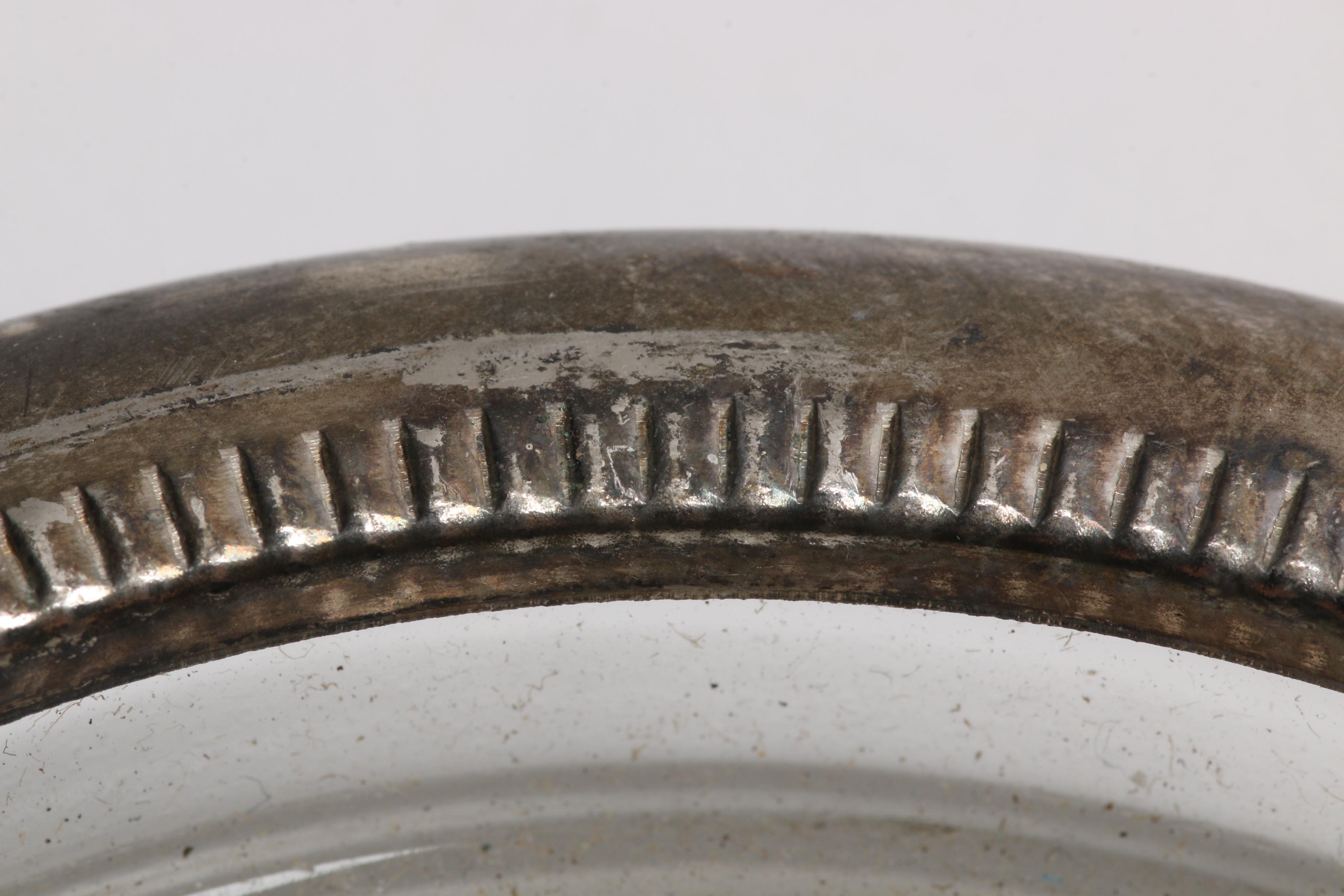 Two Sets of Sterling Rimmed Glass Coasters