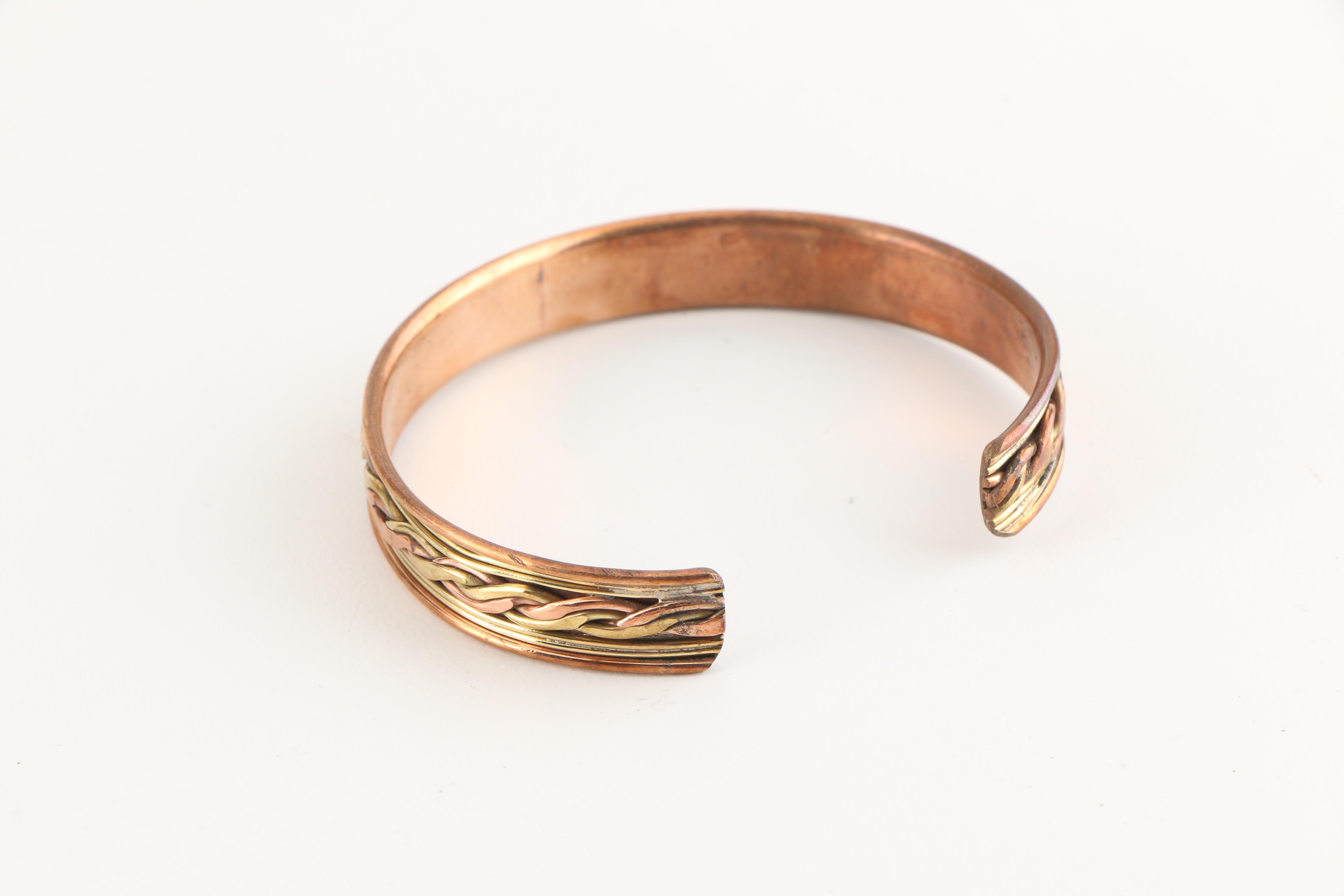 Assortment of Copper Toned Cuff Bracelets