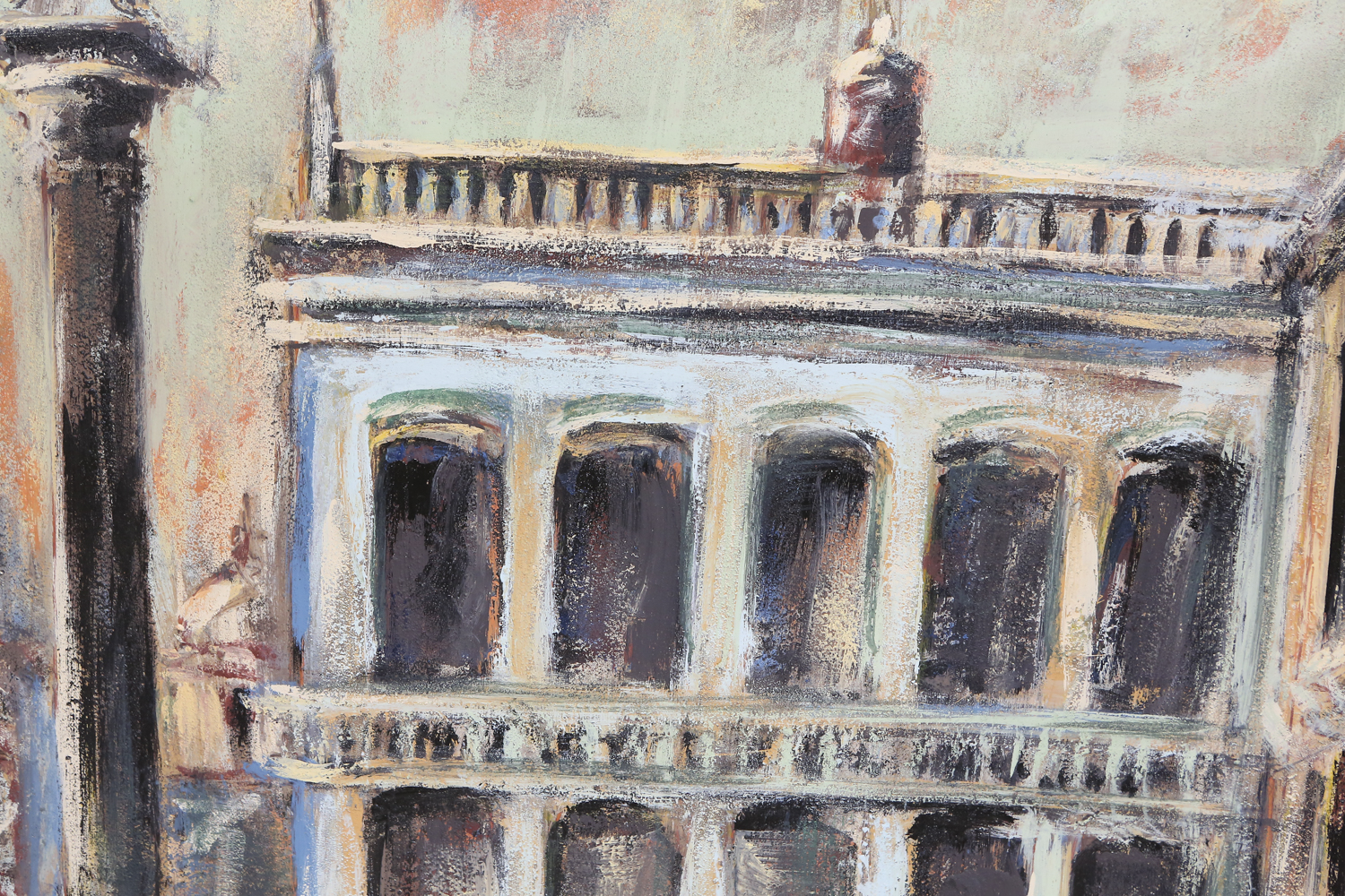 Jacques Lamy Oil Painting on Canvas "Venice- St. Mark's Square"