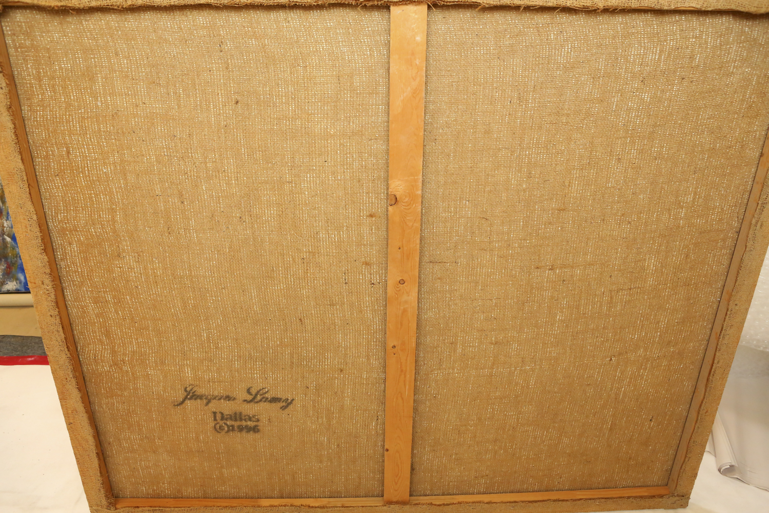 Jacques Lamy Original Oil on Burlap Neo-Classical Style Composition