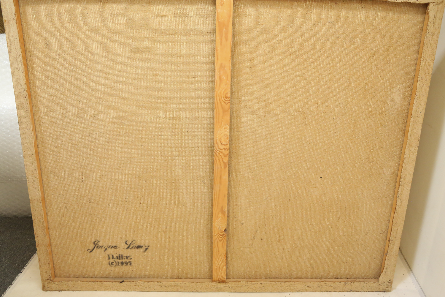 Jacques Lamy Oil Painting on Burlap of a Still Life