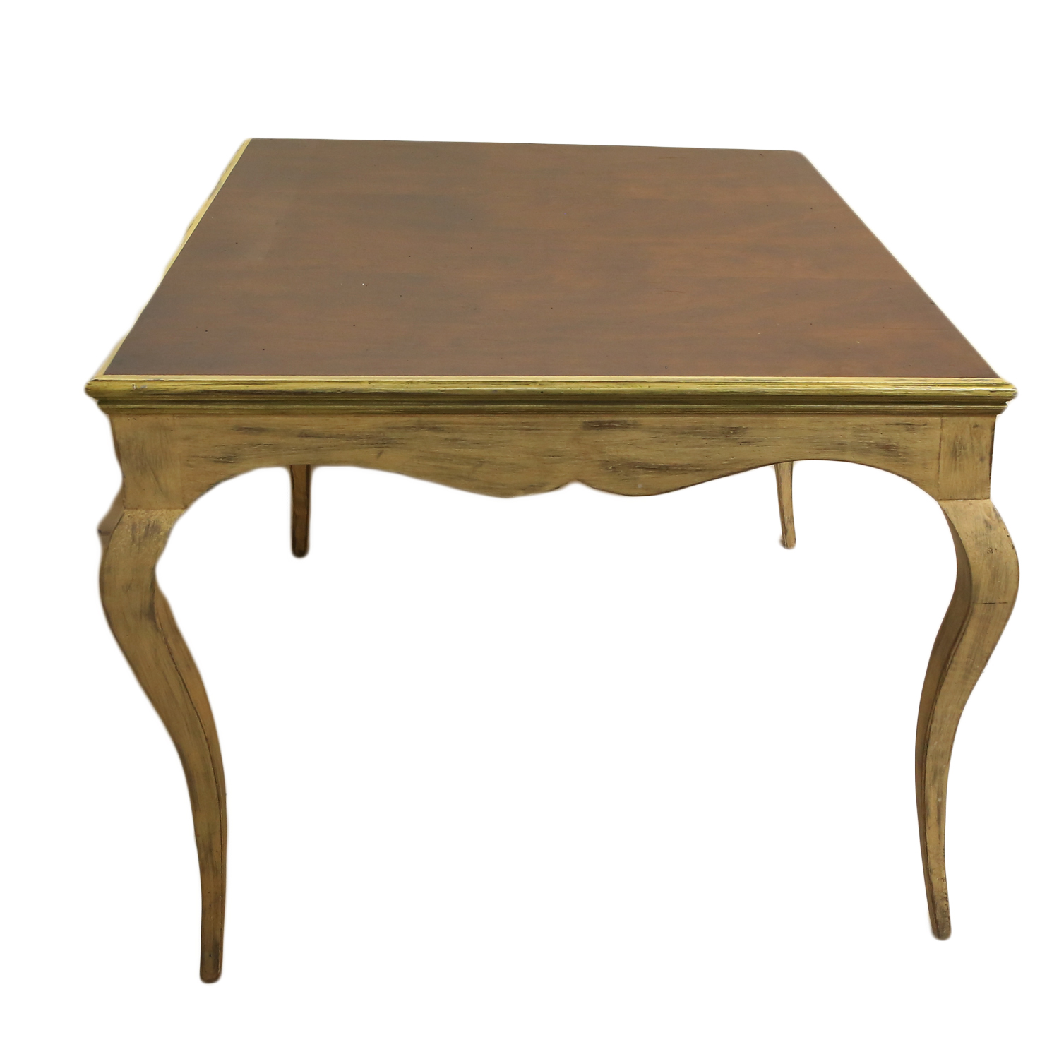 Wooden Table with Distressed Painted Legs