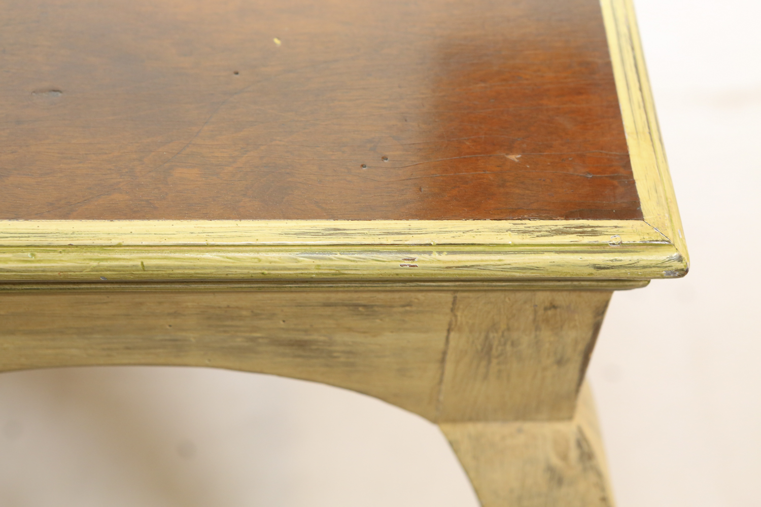 Wooden Table with Distressed Painted Legs