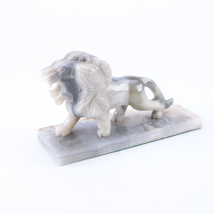 Agate Lion Figurine