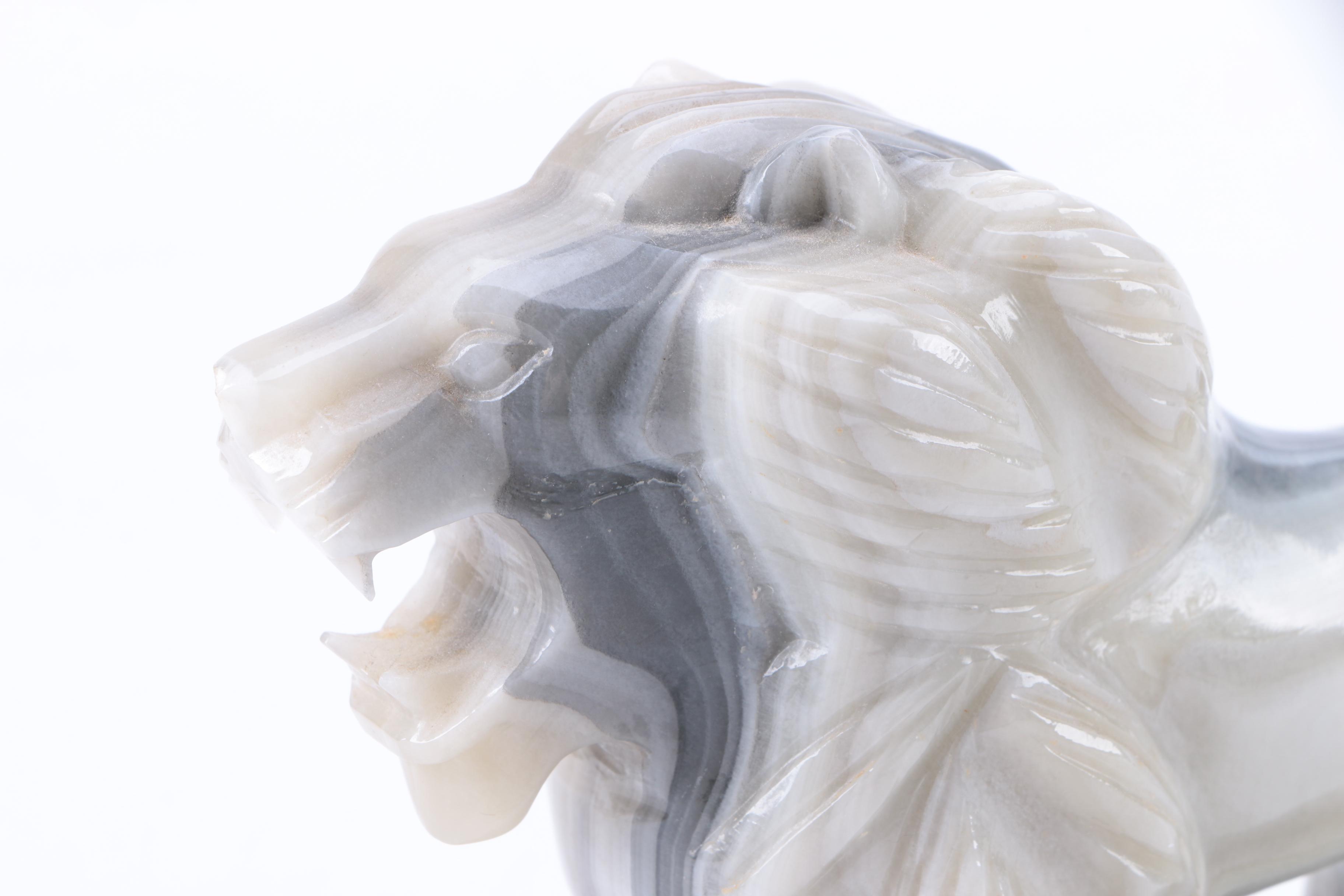 Agate Lion Figurine