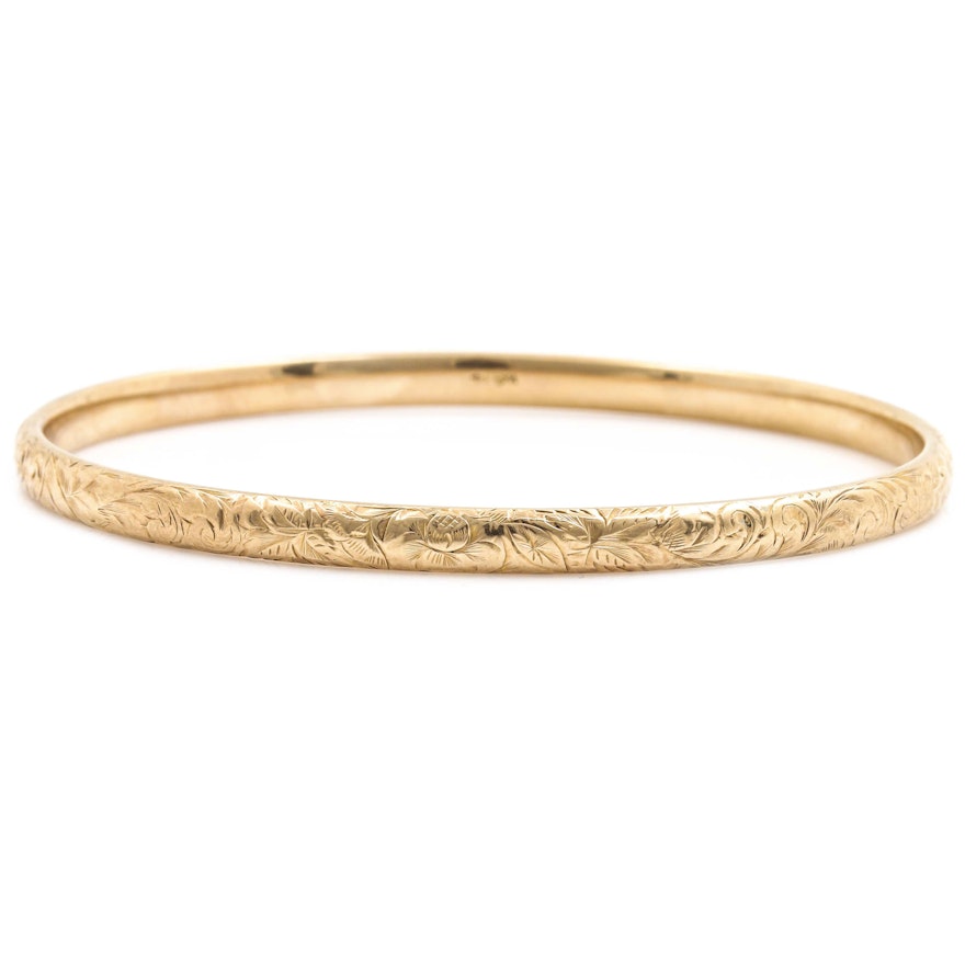 14K Yellow Gold Bangle Bracelet