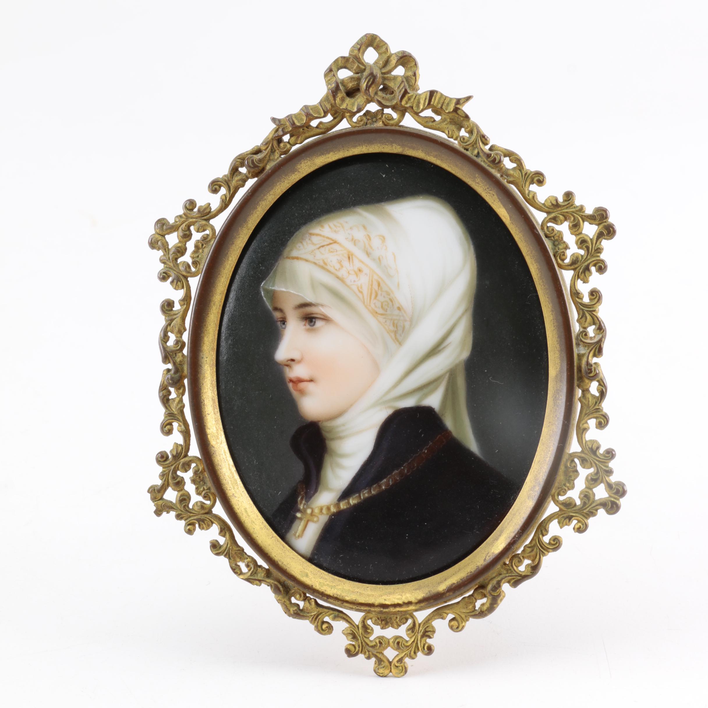 Miniature Portrait of a Woman in a Headscarf