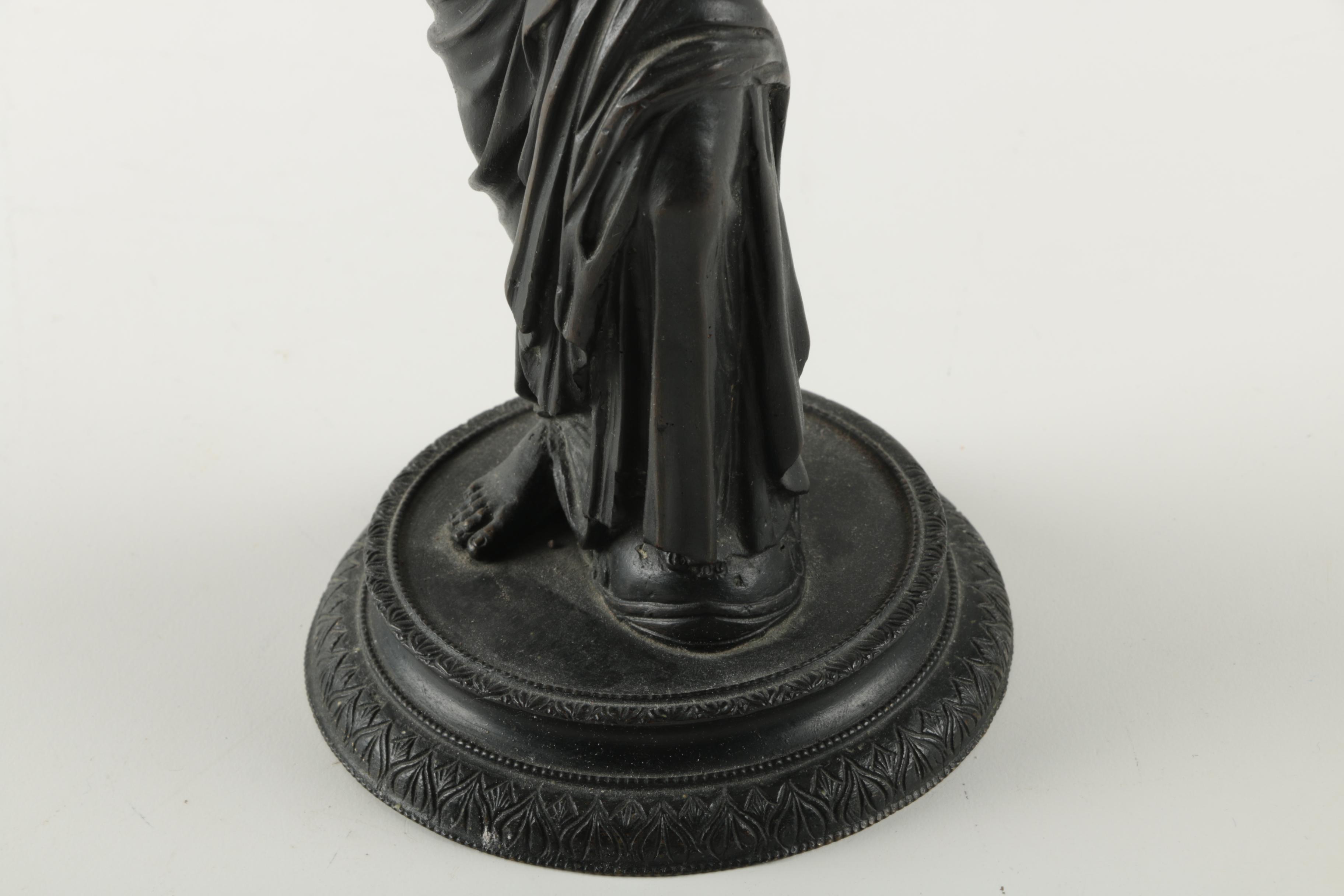 Cast Iron Sculpture of Grecian Style Woman