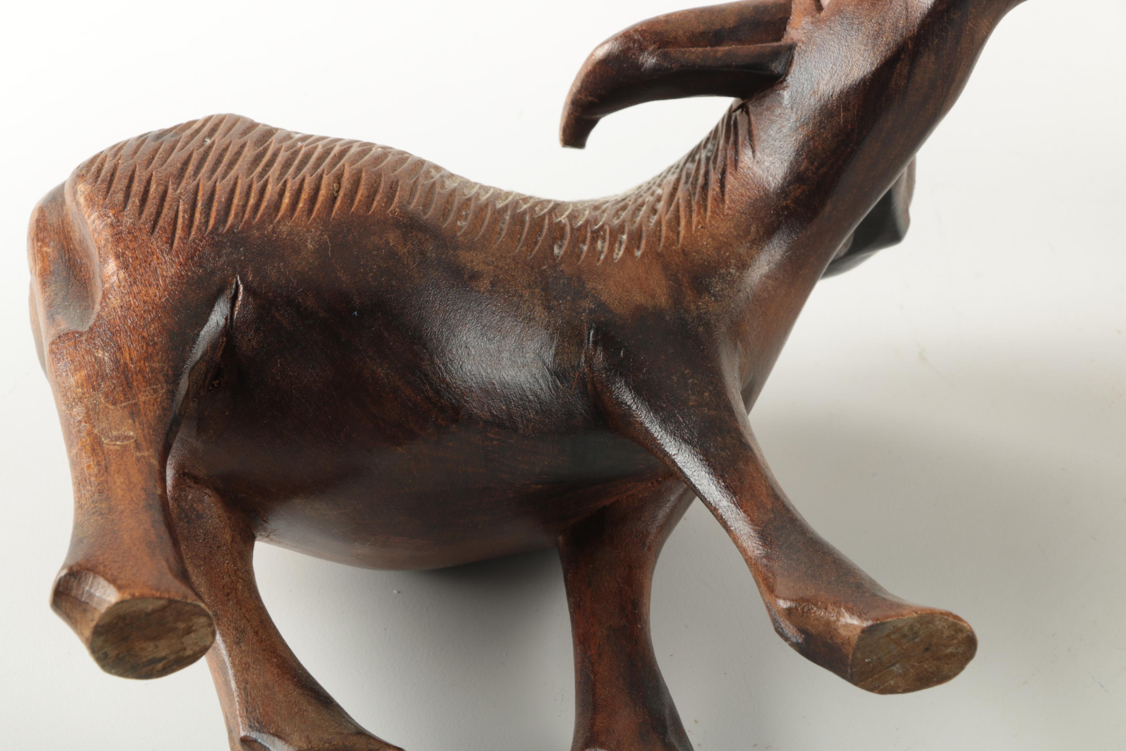 Assorted Carved Wood Figurines