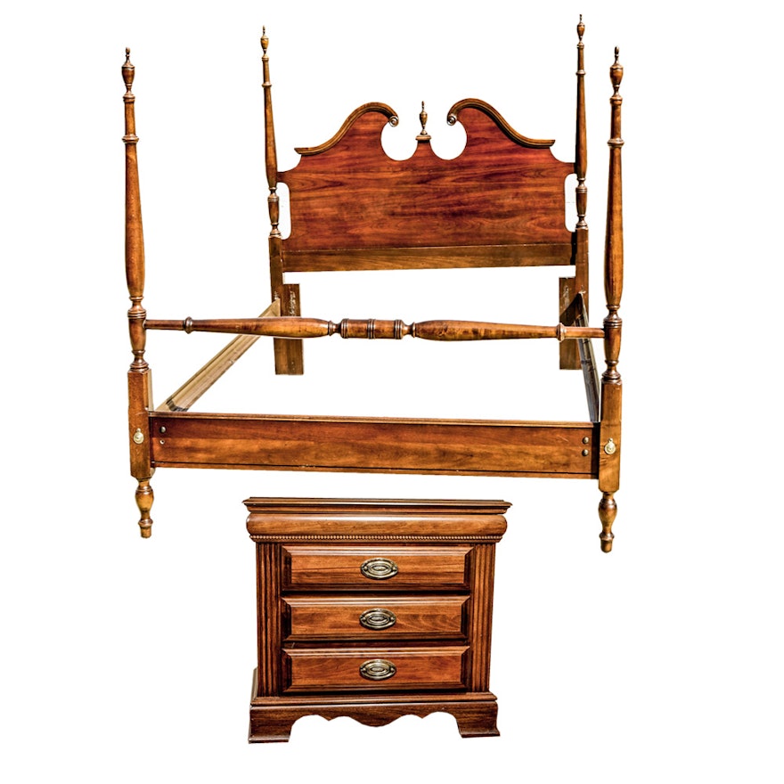 Queen Bed Frame and Nightstand