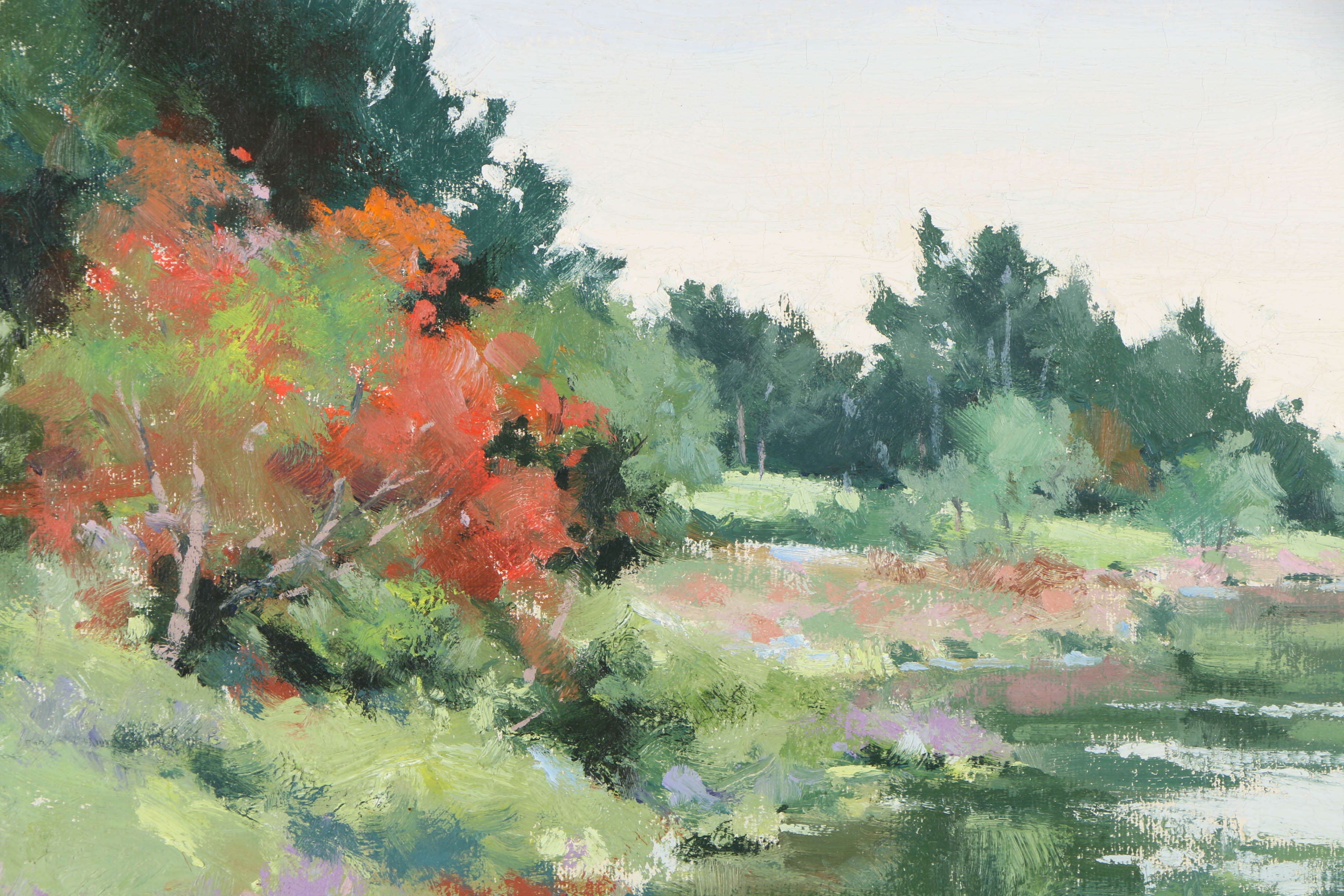 Ternes Signed Oil Painting on Canvas of Charles River