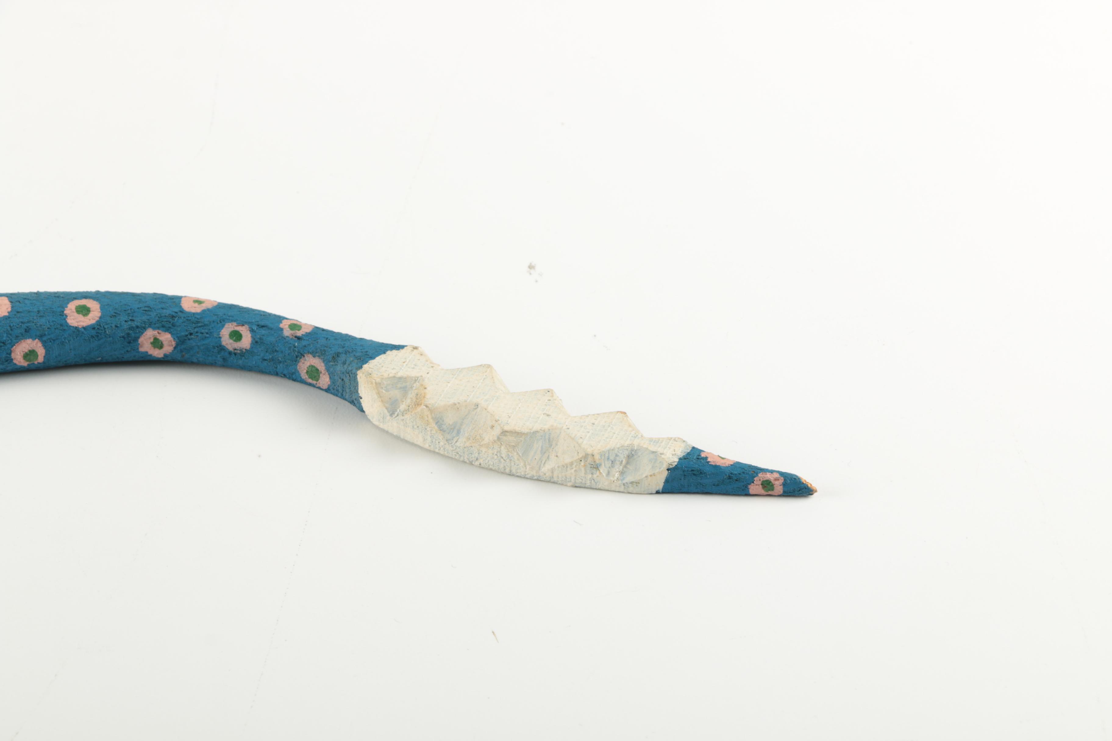 Paul Lutonsky Wooden Folk Art Rattlesnake