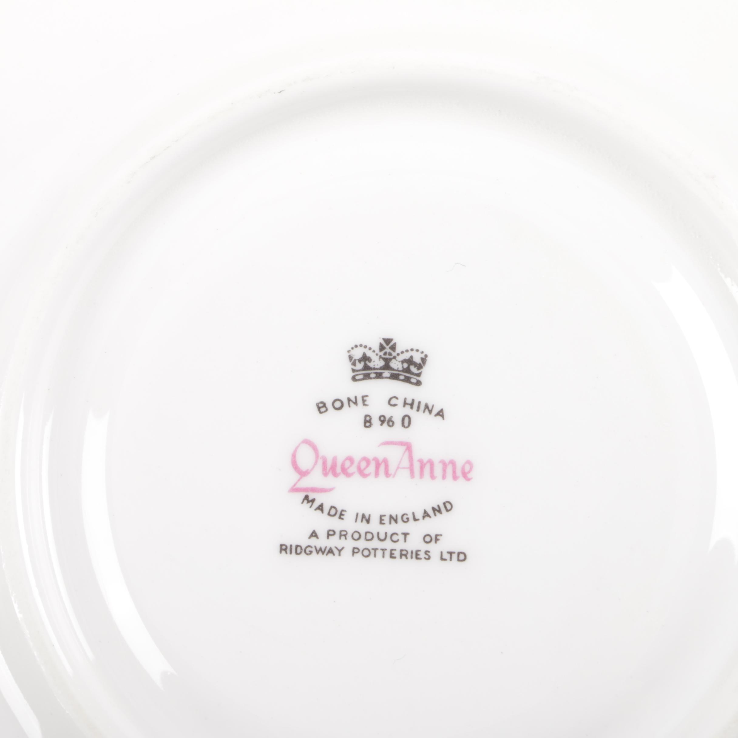 Vintage Ridgway "Queen Anne" Teacups and Saucers