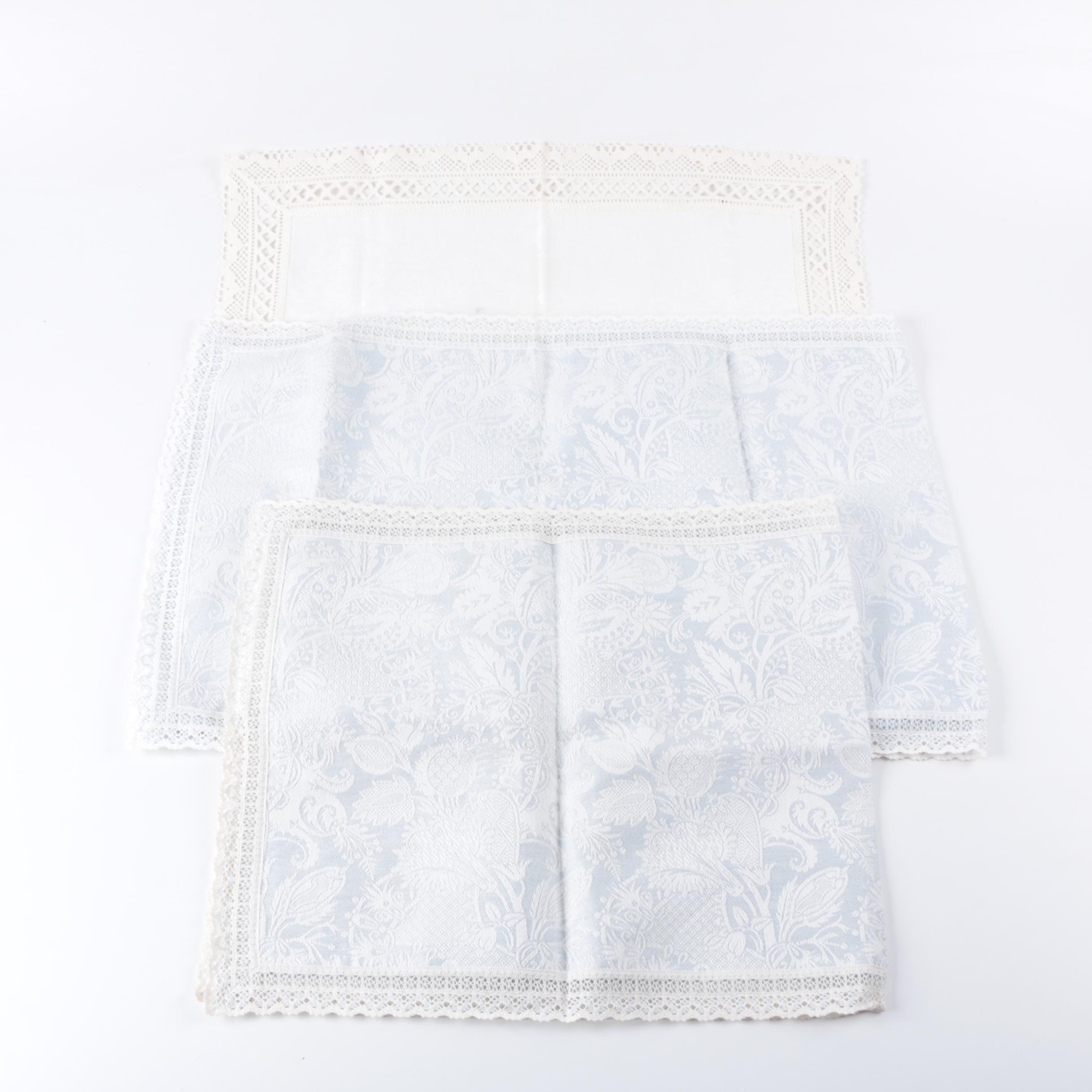 Vintage Cloth Table Runners Including West German