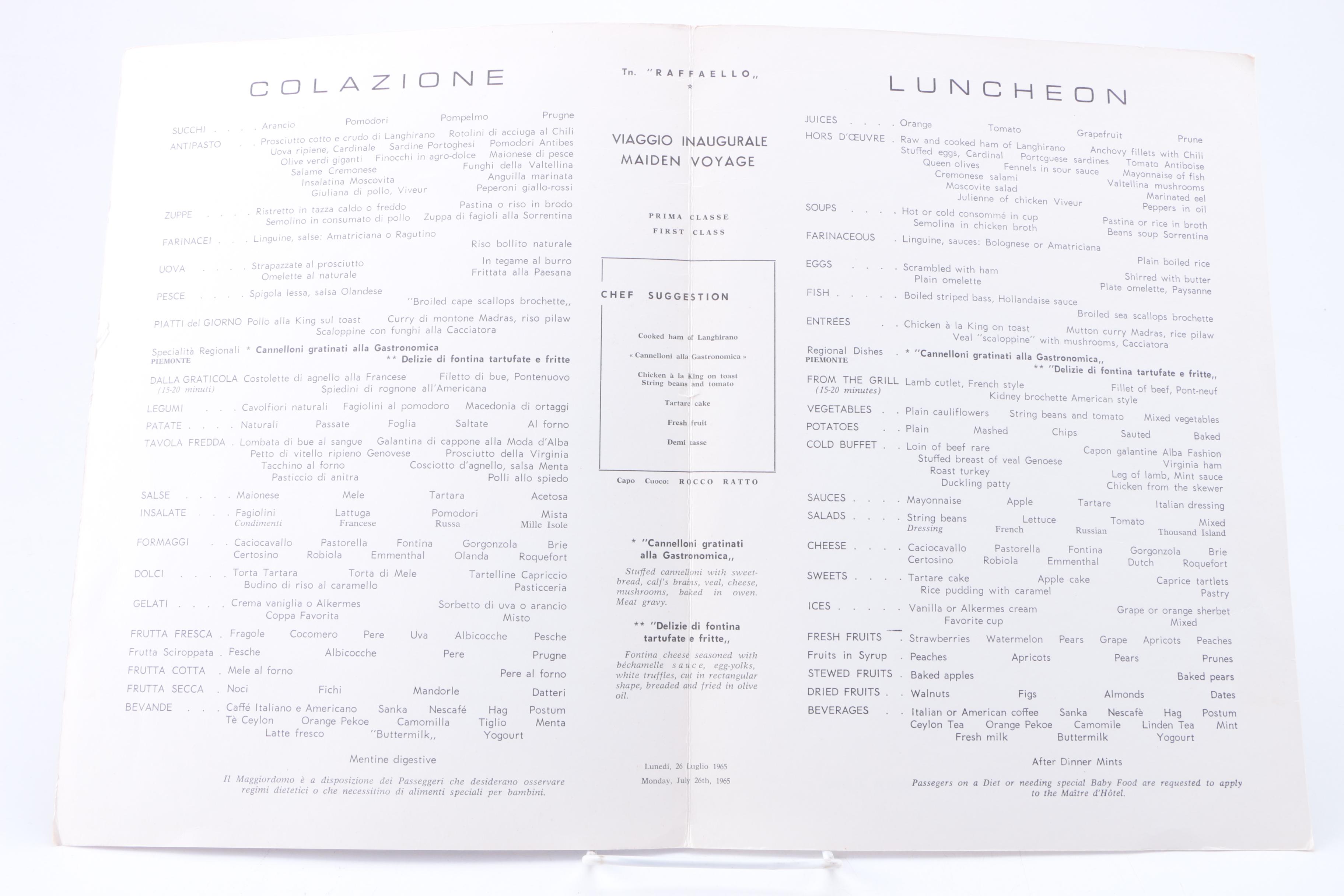 Vintage Restaurant Menus
