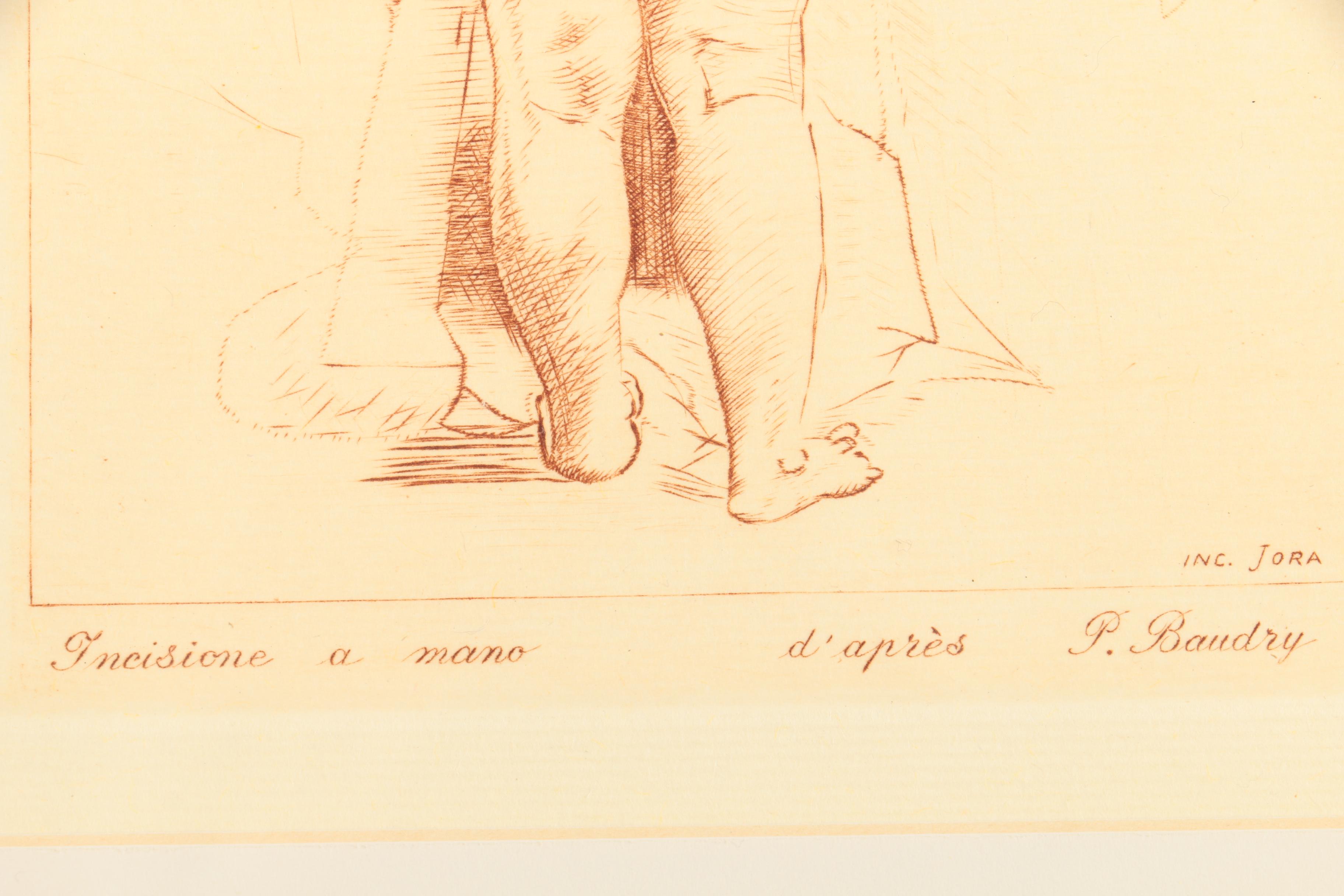 Set of Intaglio Prints on Paper After Rubens, Carracci, Baudry and Boucher