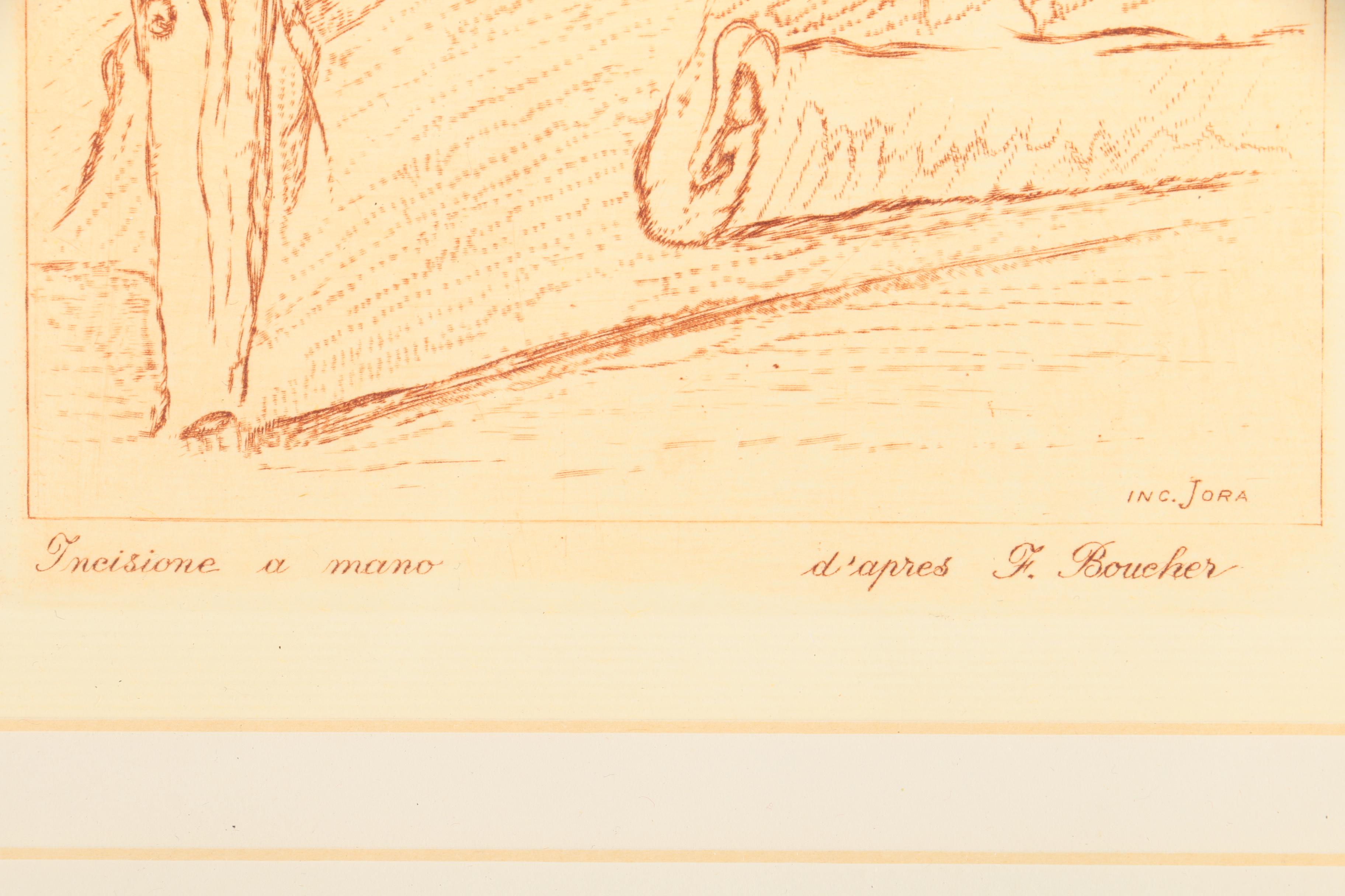 Set of Intaglio Prints on Paper After Rubens, Carracci, Baudry and Boucher