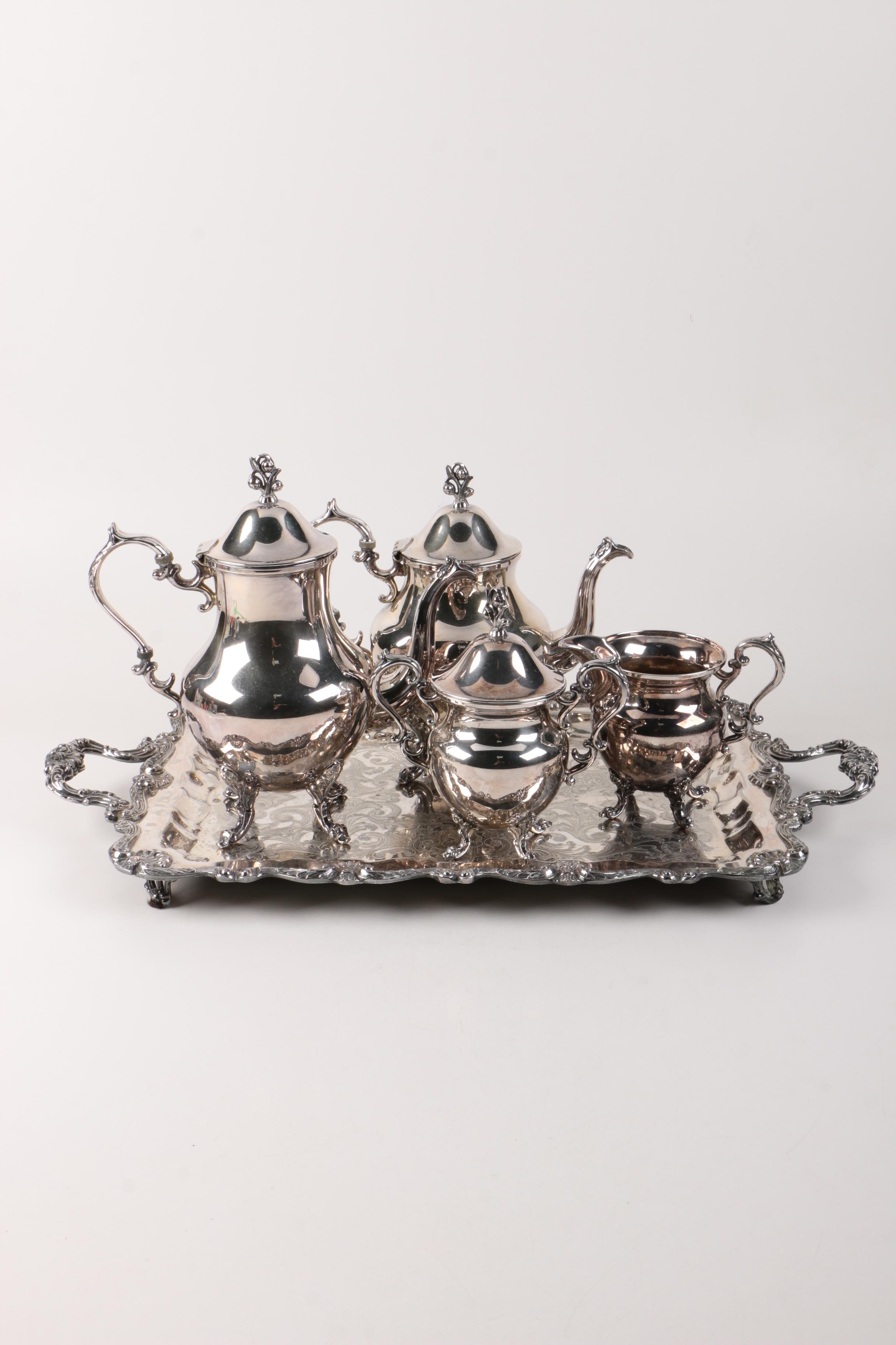 English Silver Mfg. Corp Silver on Copper Tea Service