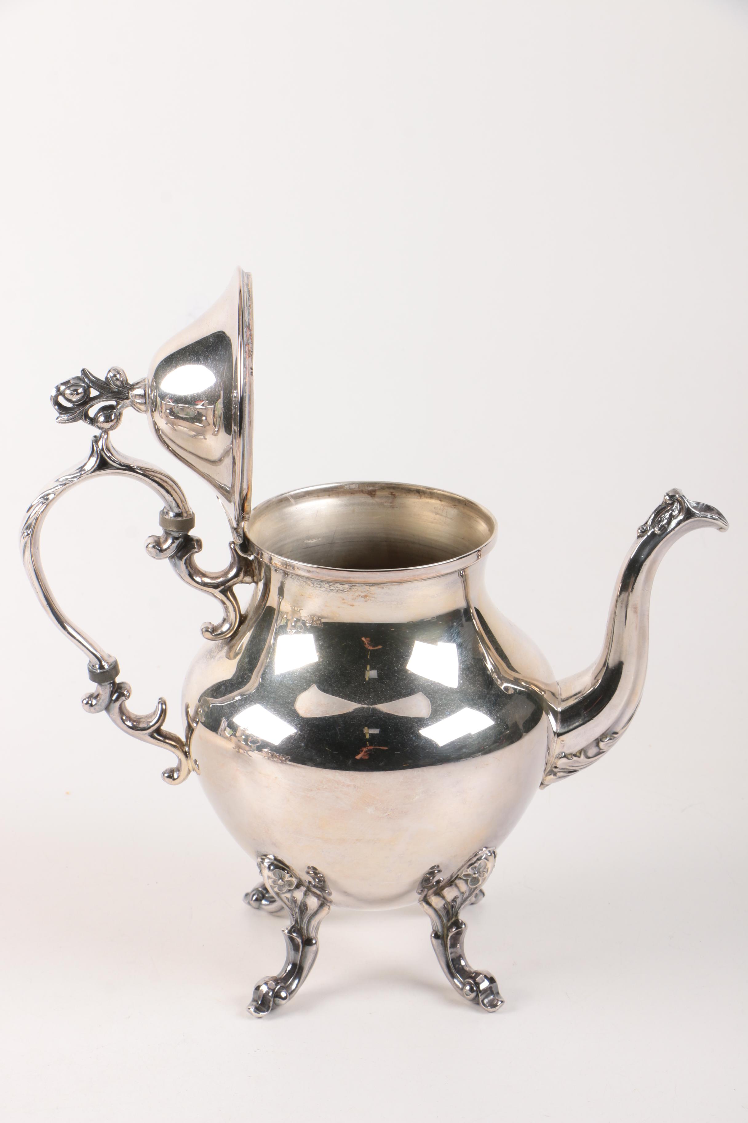 English Silver Mfg. Corp Silver on Copper Tea Service