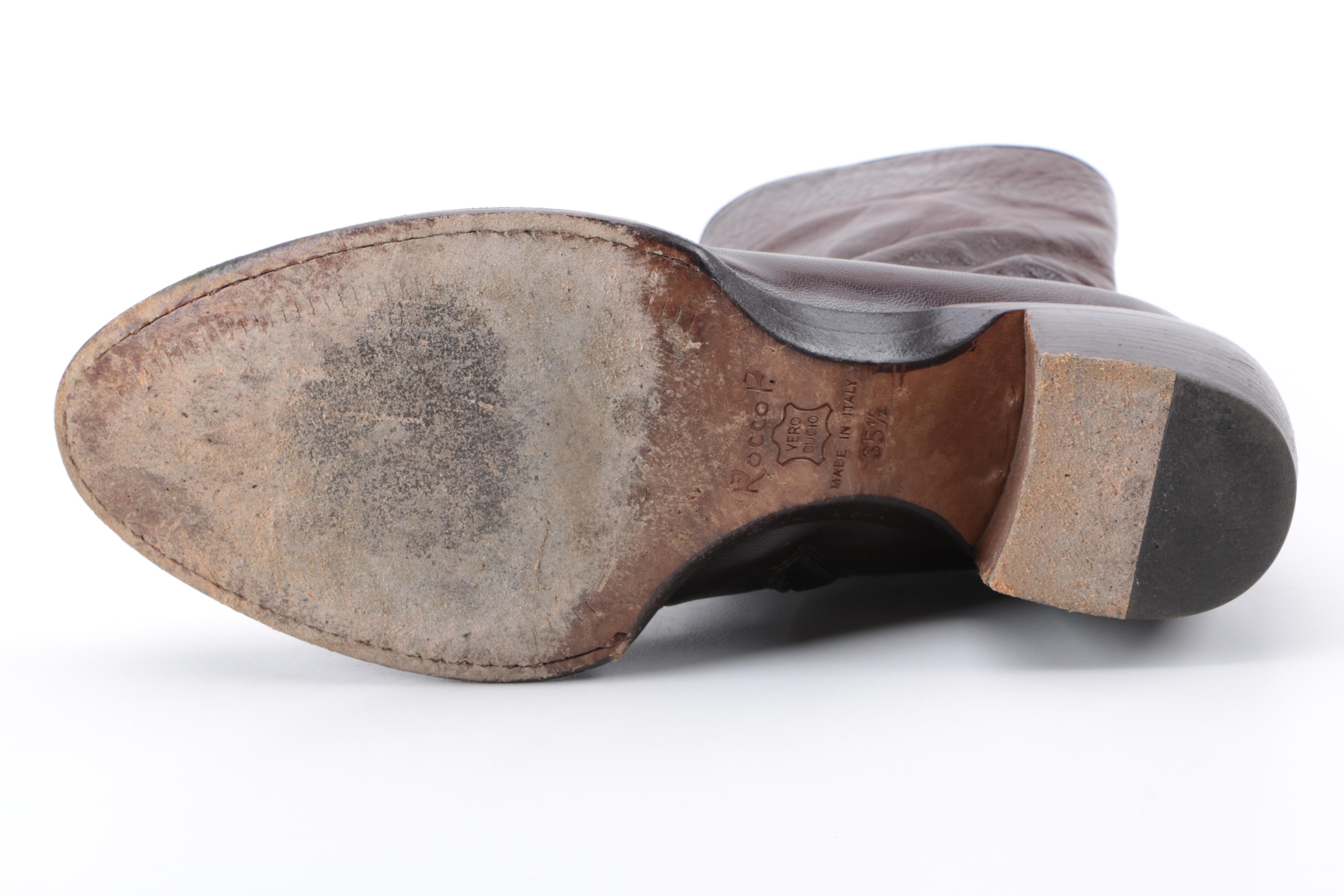 Italian Leather High Heel Boots