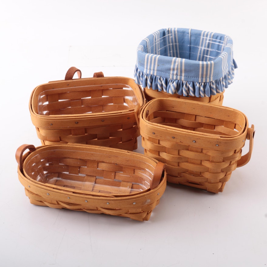 Set of Longaberger Wooden Baskets