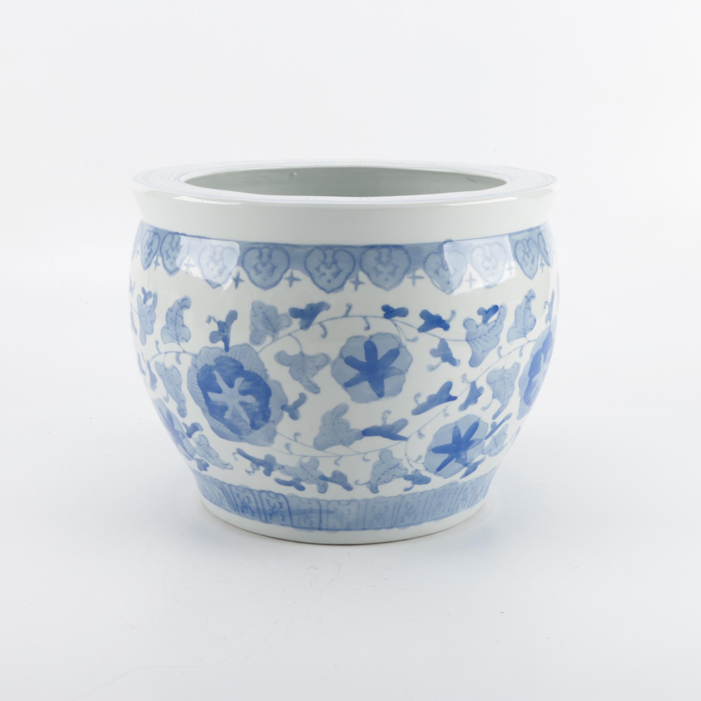 Blue and White Asian Style Planter
