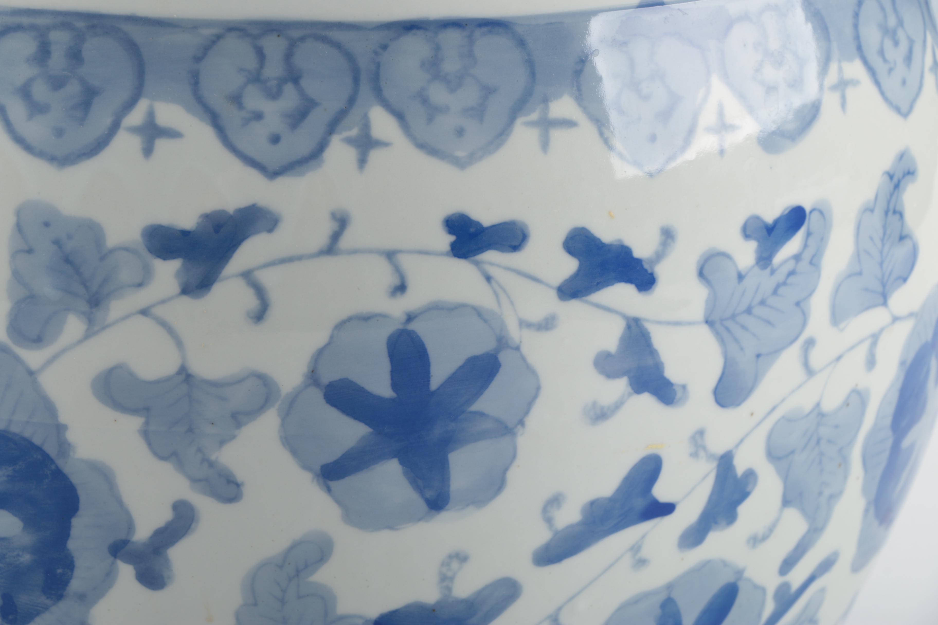 Blue and White Asian Style Planter