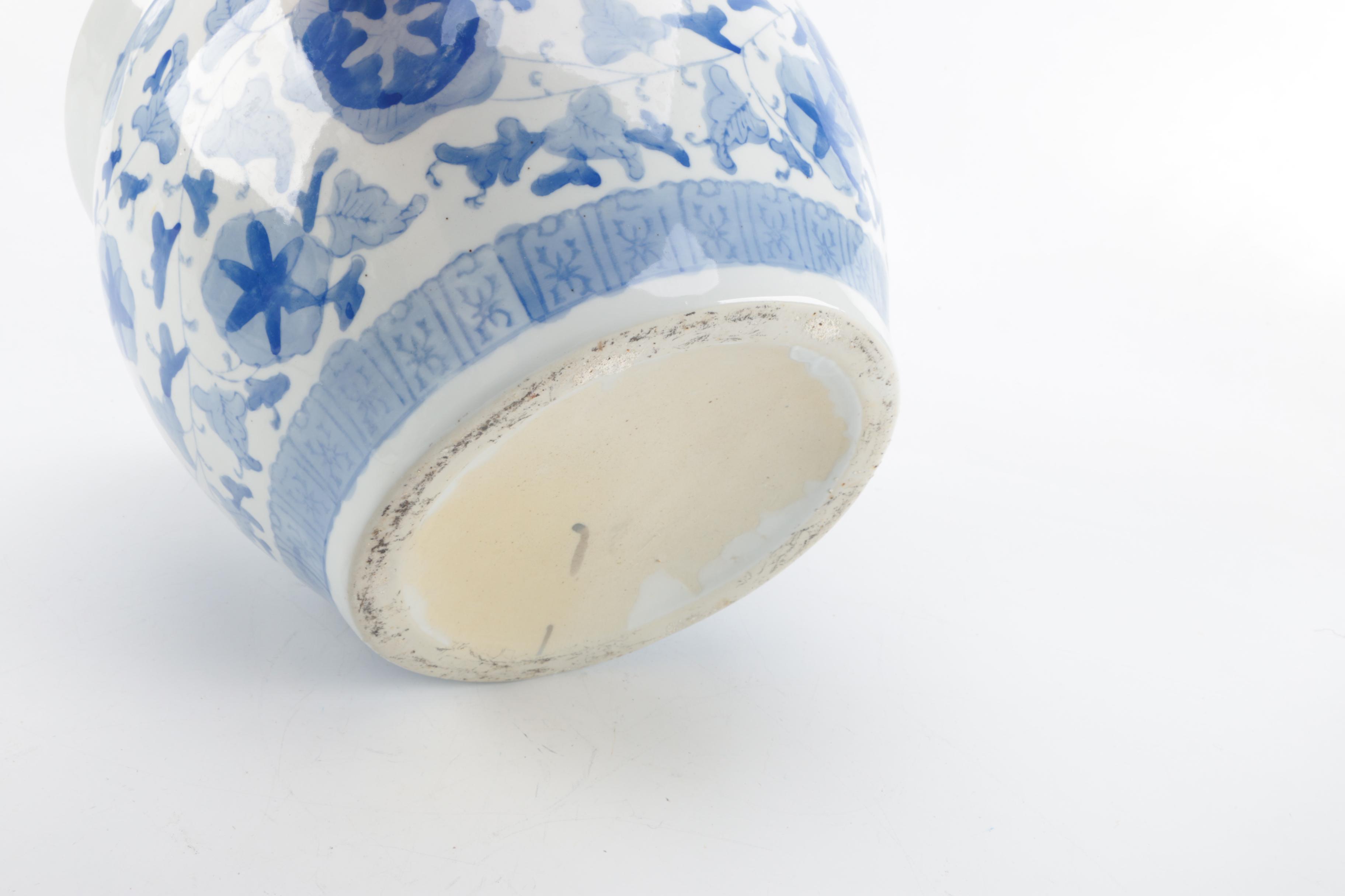 Blue and White Asian Style Planter