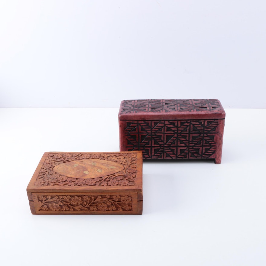 Two Wooden Trinket Boxes