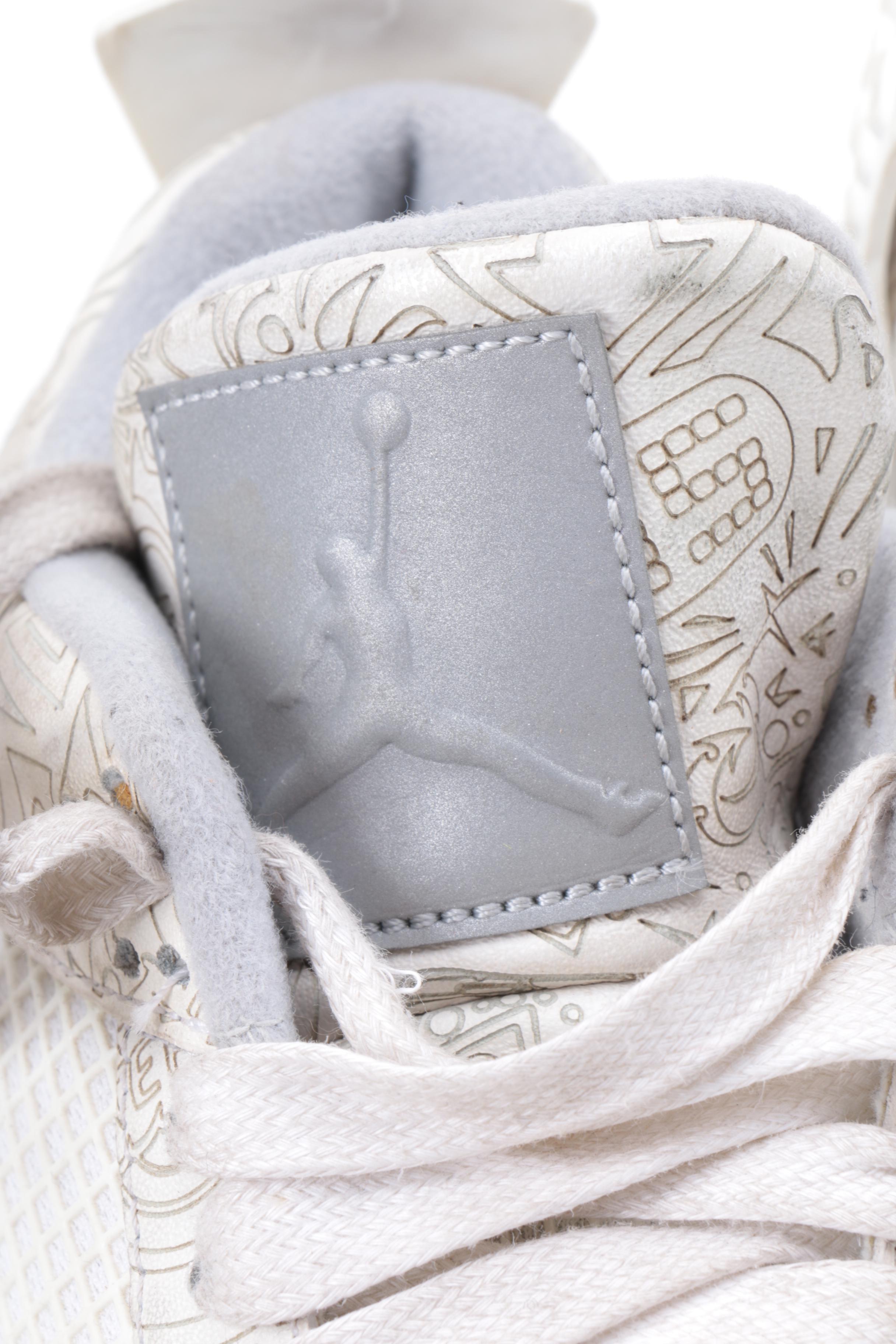 Men's Air Jordan 4 Retro Laser Sneakers and Black Heelys Sneakers