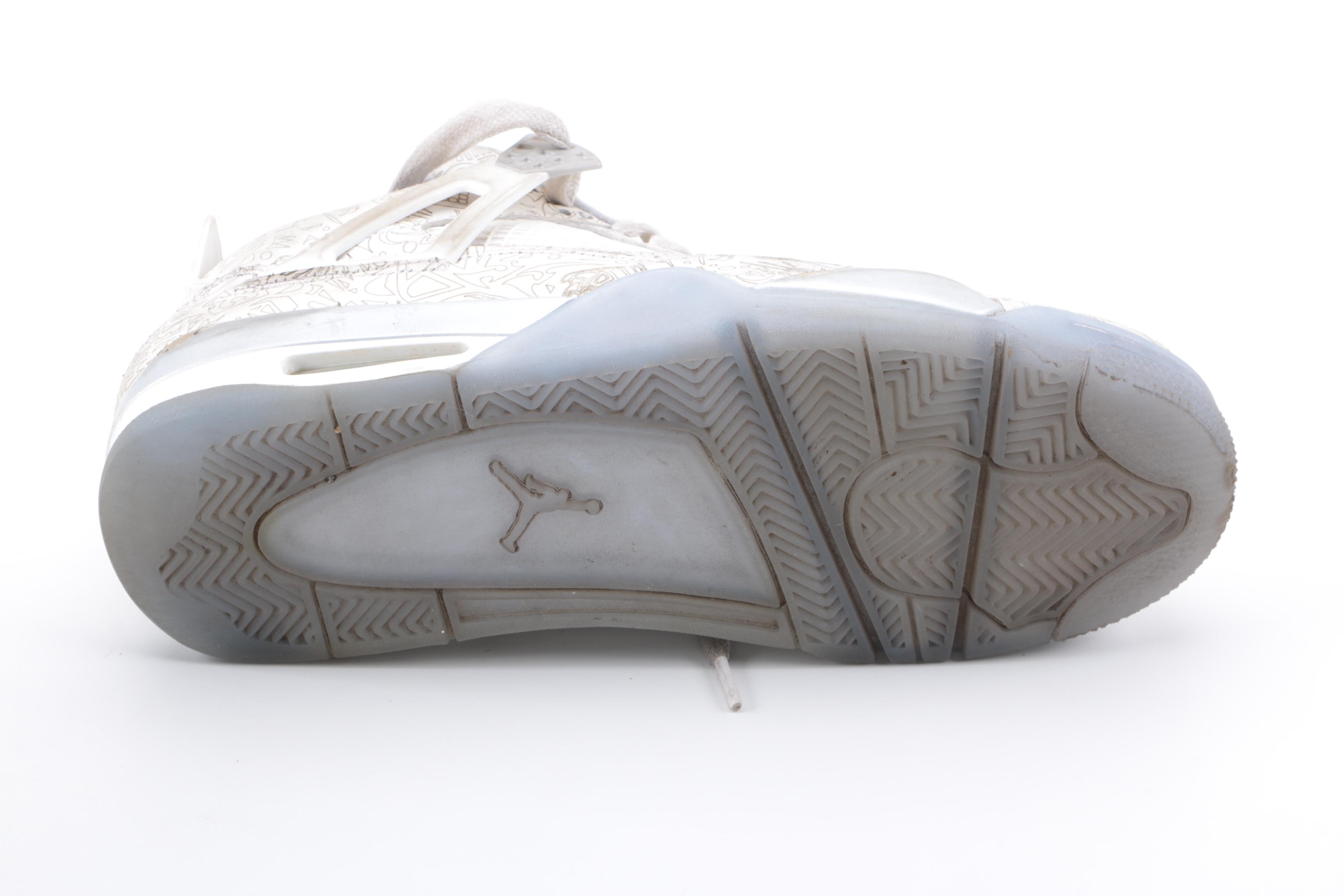 Men's Air Jordan 4 Retro Laser Sneakers and Black Heelys Sneakers