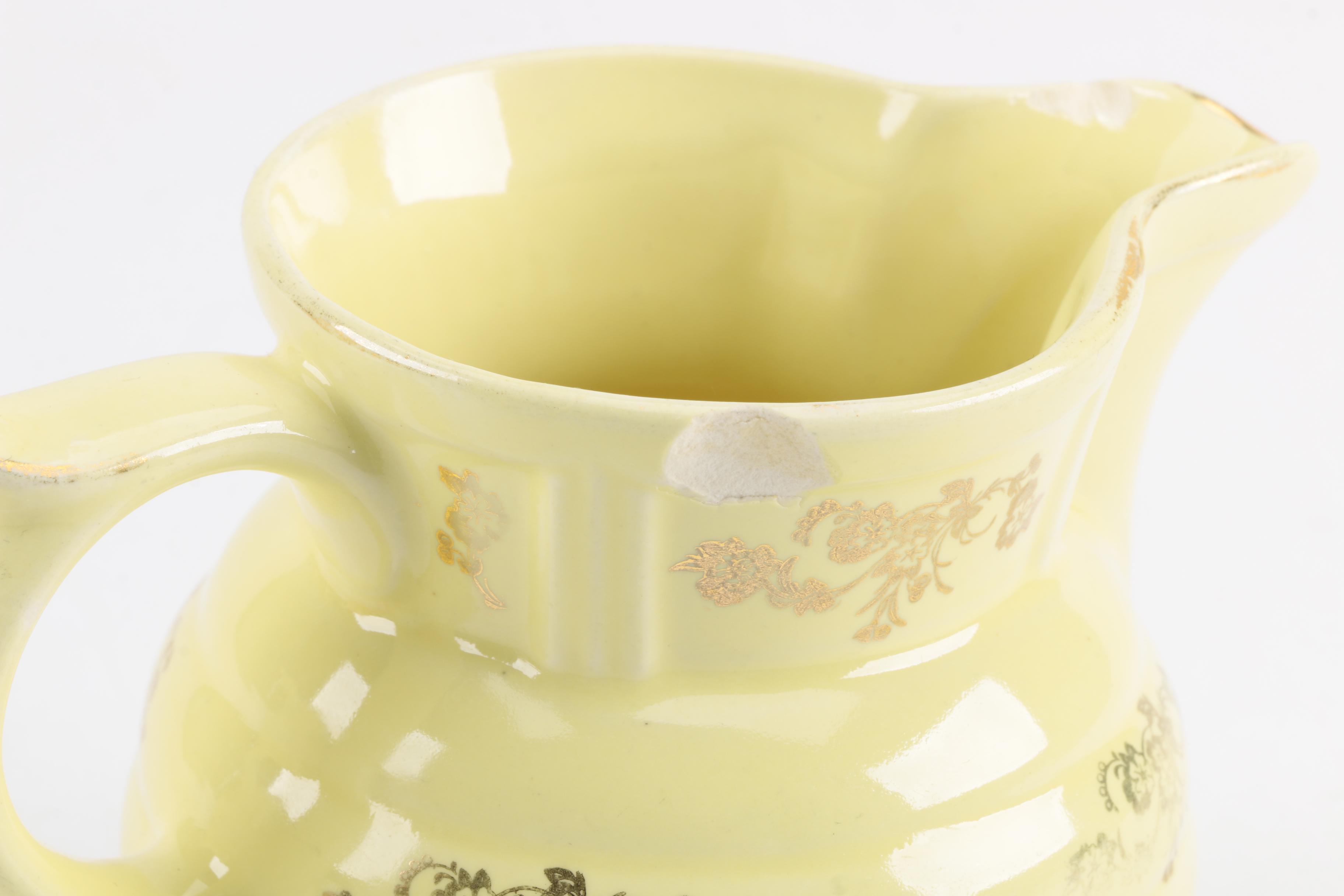 Vintage Ceramic Tea Service Pieces with 22 k Gold Accents