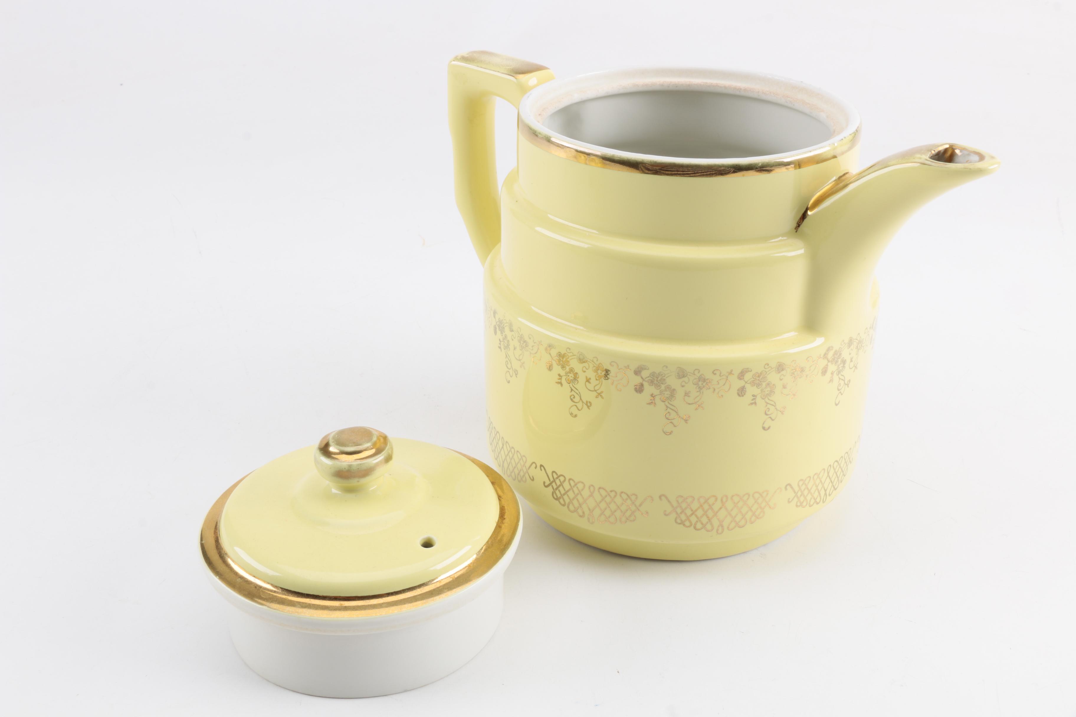 Vintage Ceramic Tea Service Pieces with 22 k Gold Accents