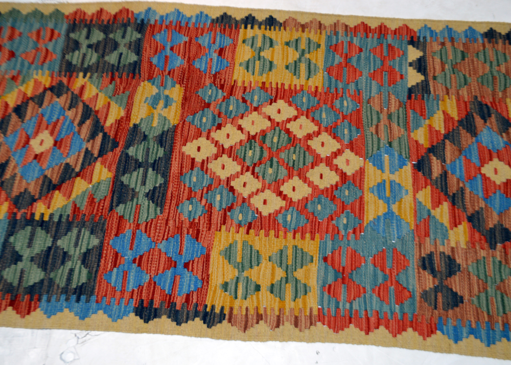 Handwoven Turkish Kilim Wool Runner