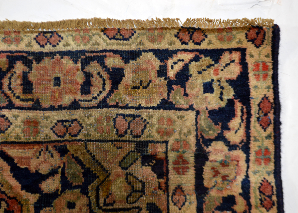 Hand-Knotted Vintage Persian Sarouk Area Rug